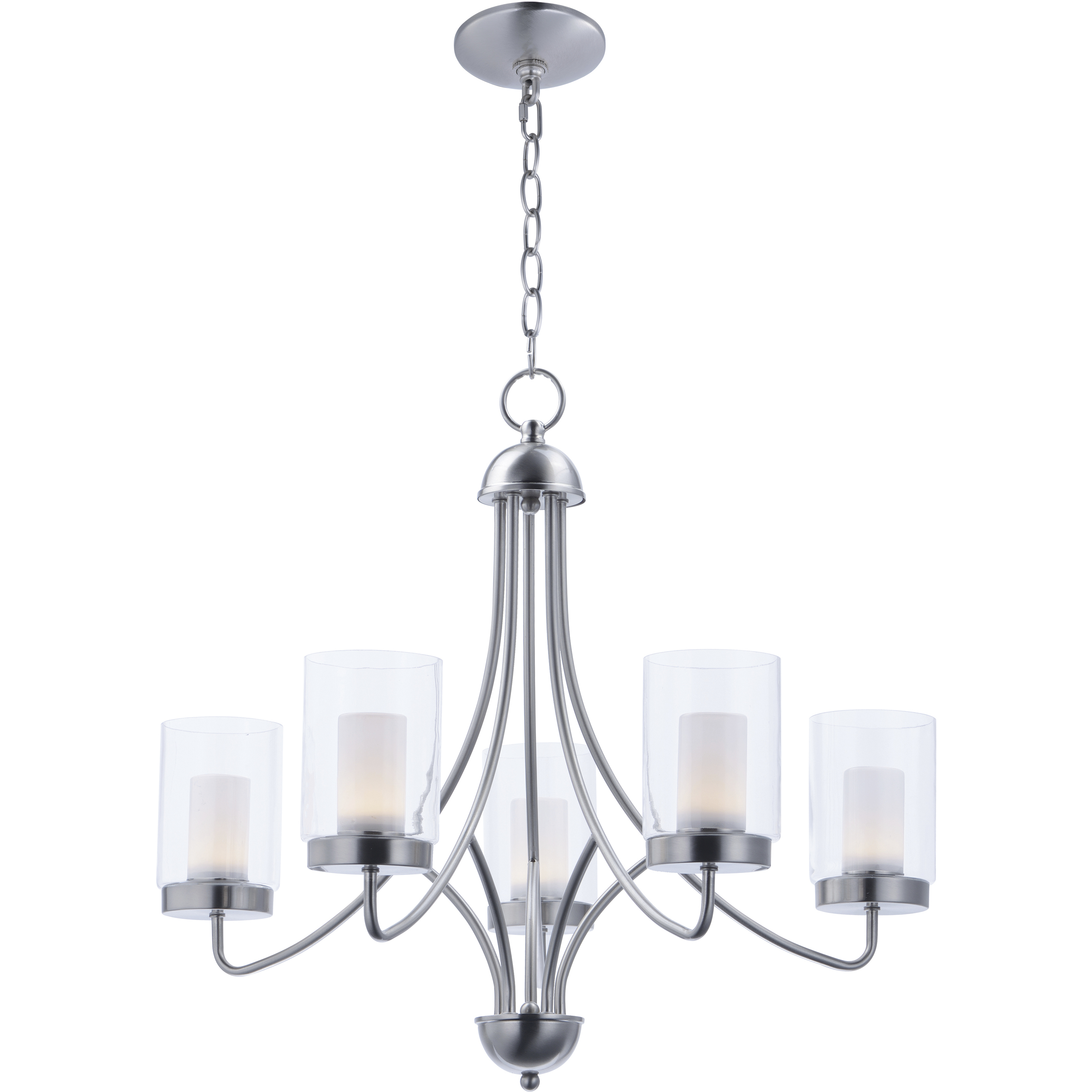 Mod LED 26 inch Satin Nickel Chandelier Ceiling Light