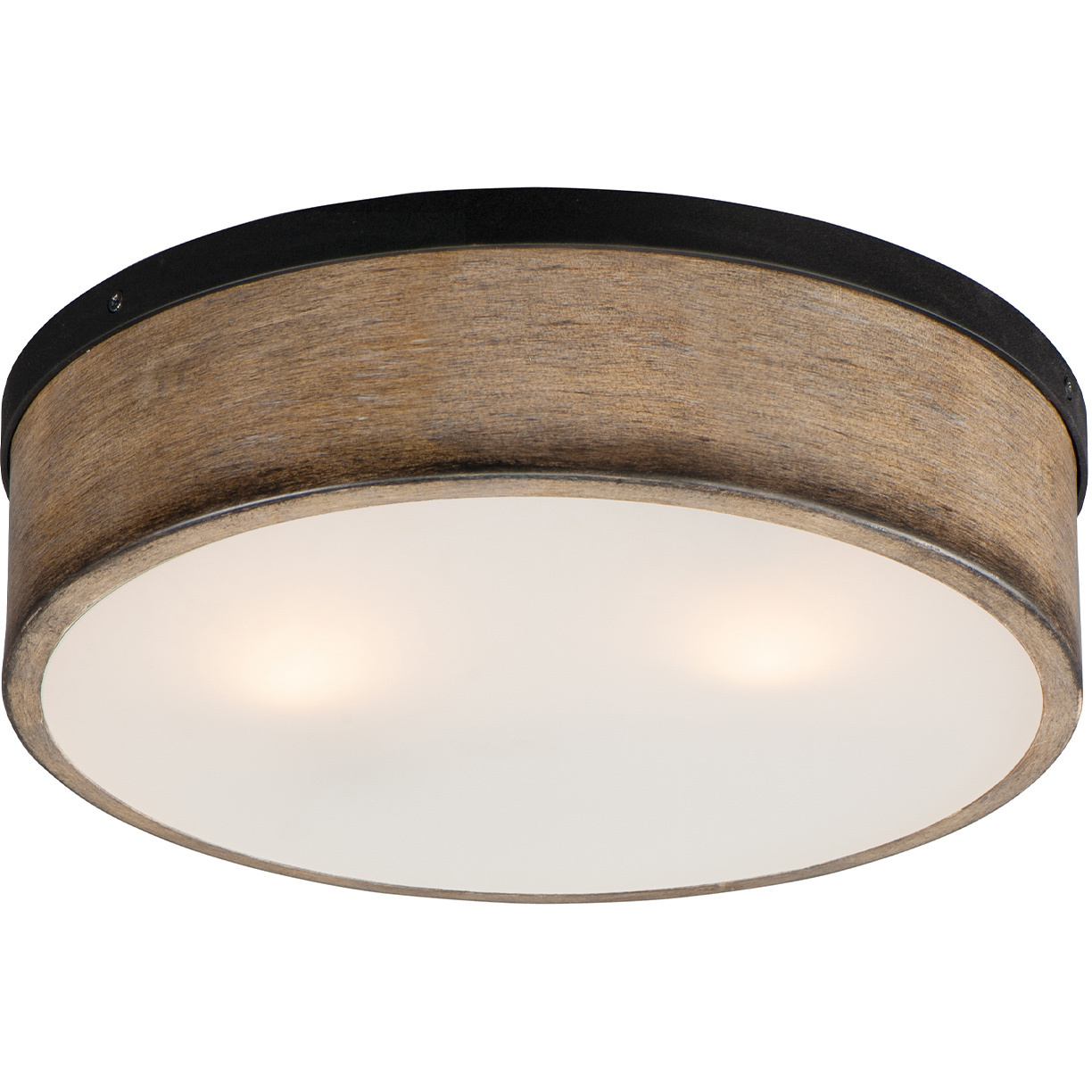 Franklin 2 Light 14.25 inch Driftwood and Black Flush Mount Ceiling Light