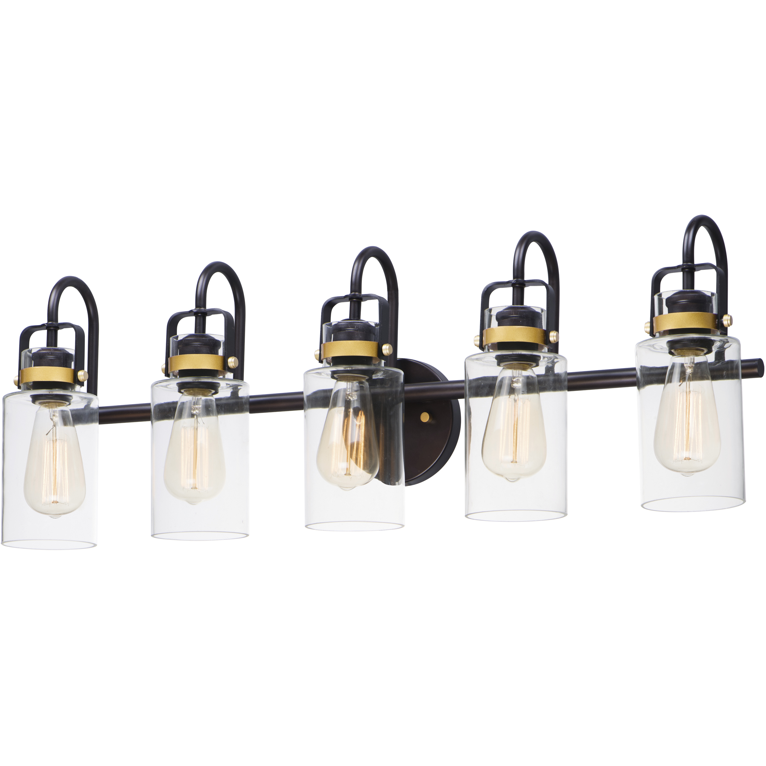 Magnolia 5 Light 32 inch Bronze and Gold Bath Vanity Wall Light