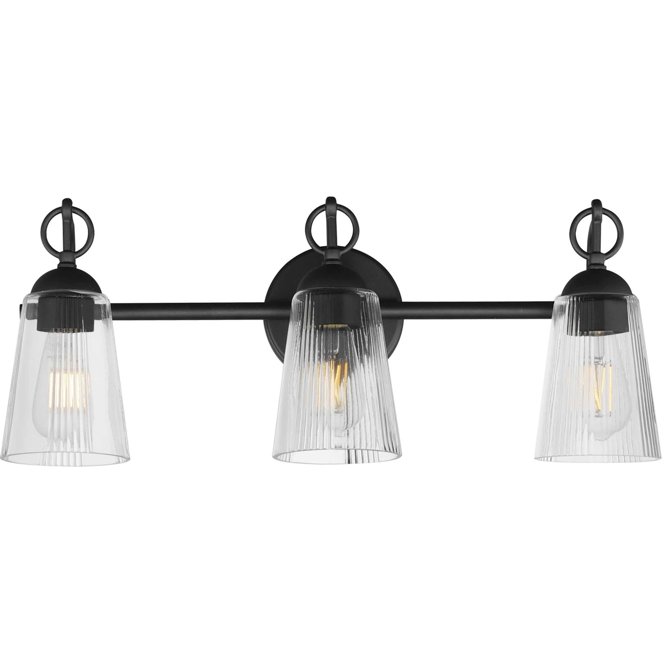Jackson Hole 3 Light 23.5 inch Black Bath Vanity Wall Light in Clear