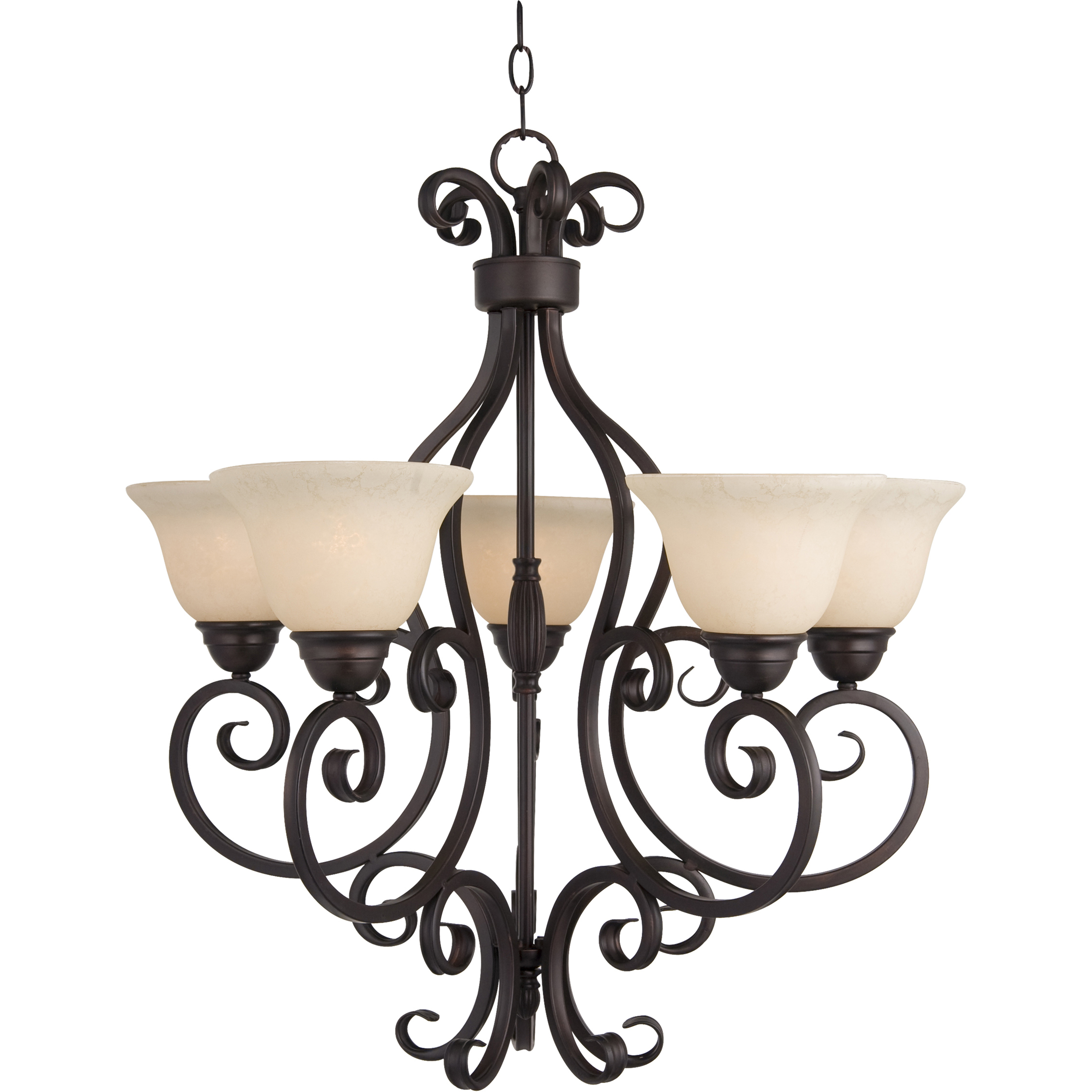 Manor 5 Light 25.5 inch Oil Rubbed Bronze Single-Tier Chandelier Ceiling Light