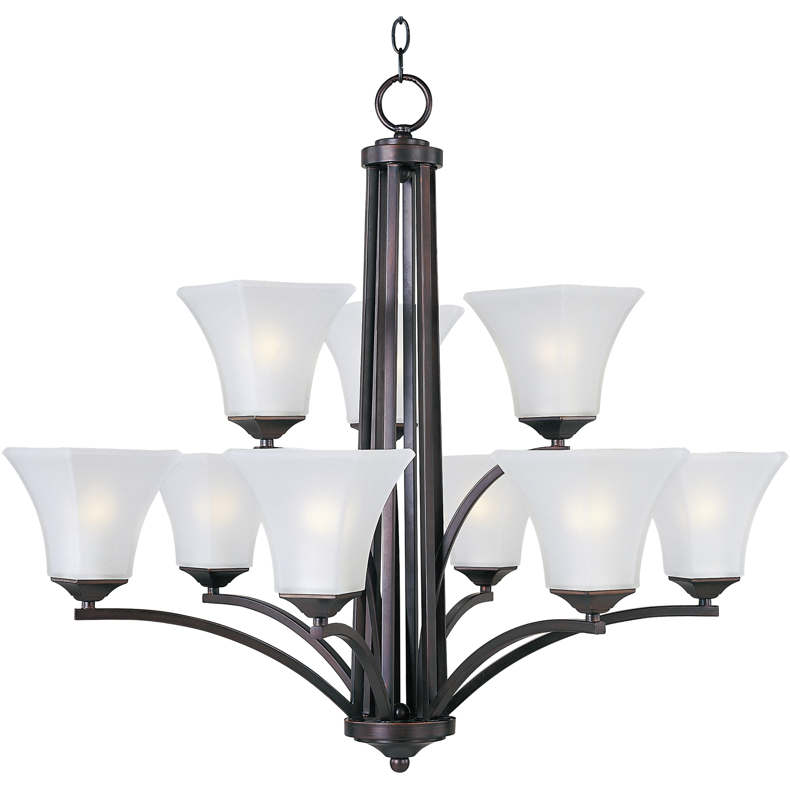 Aurora 9 Light 31.5 inch Oil Rubbed Bronze Multi-Tier Chandelier Ceiling Light
