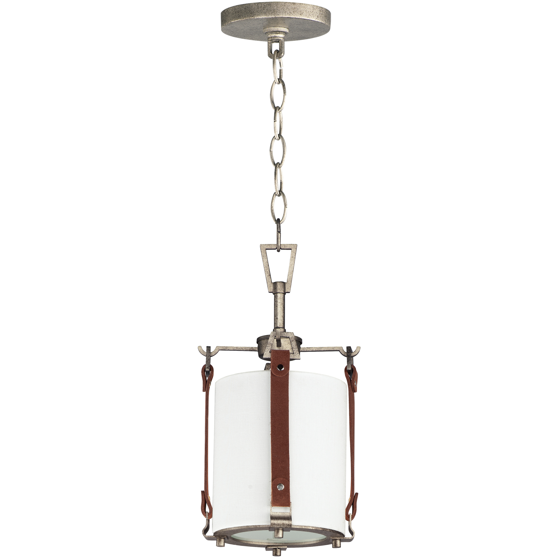 Sausalito 1 Light 7.5 inch Weathered Zinc and Brown Suede Single Pendant Ceiling Light
