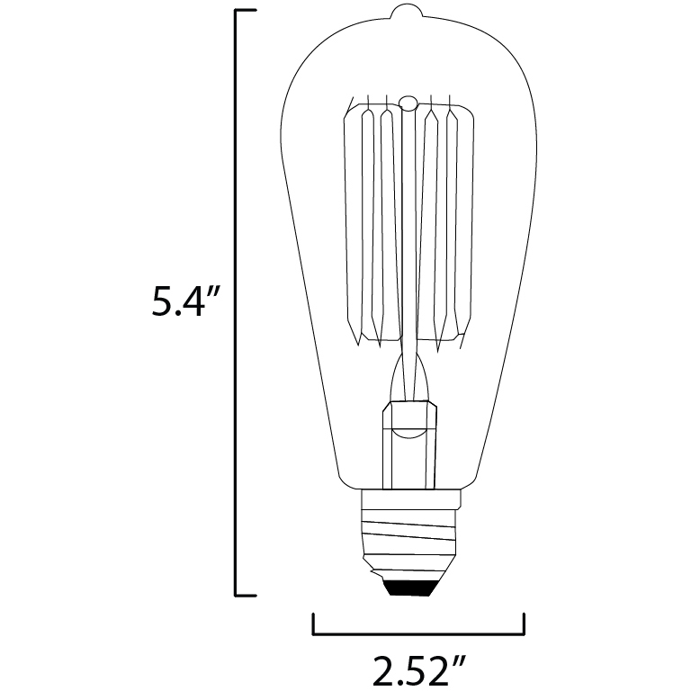 Glow Incandescent ST64 E26 Medium 60 watt 120 2200K Bulb