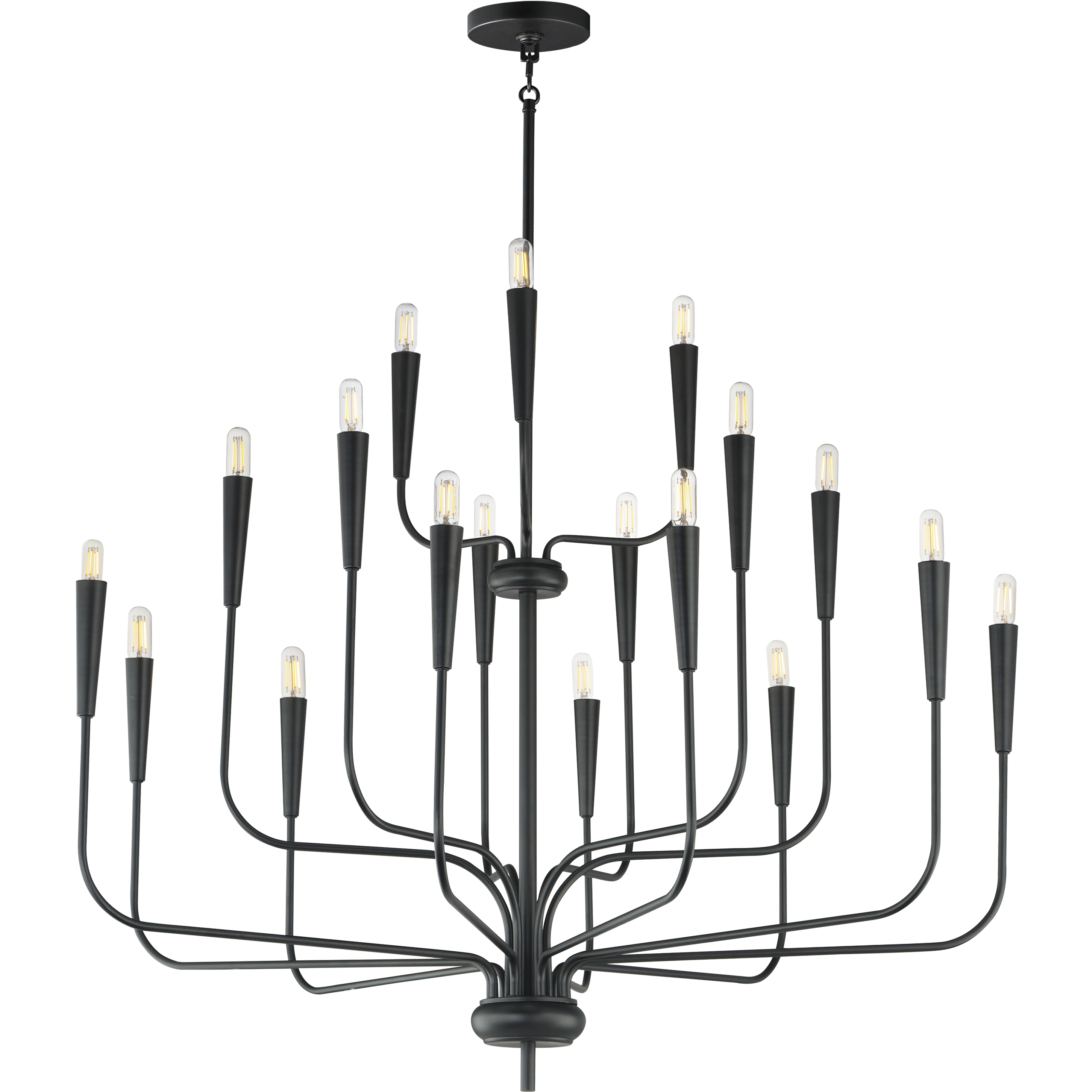 Vela 18 Light 40 inch Black Single-Tier Chandelier Ceiling Light