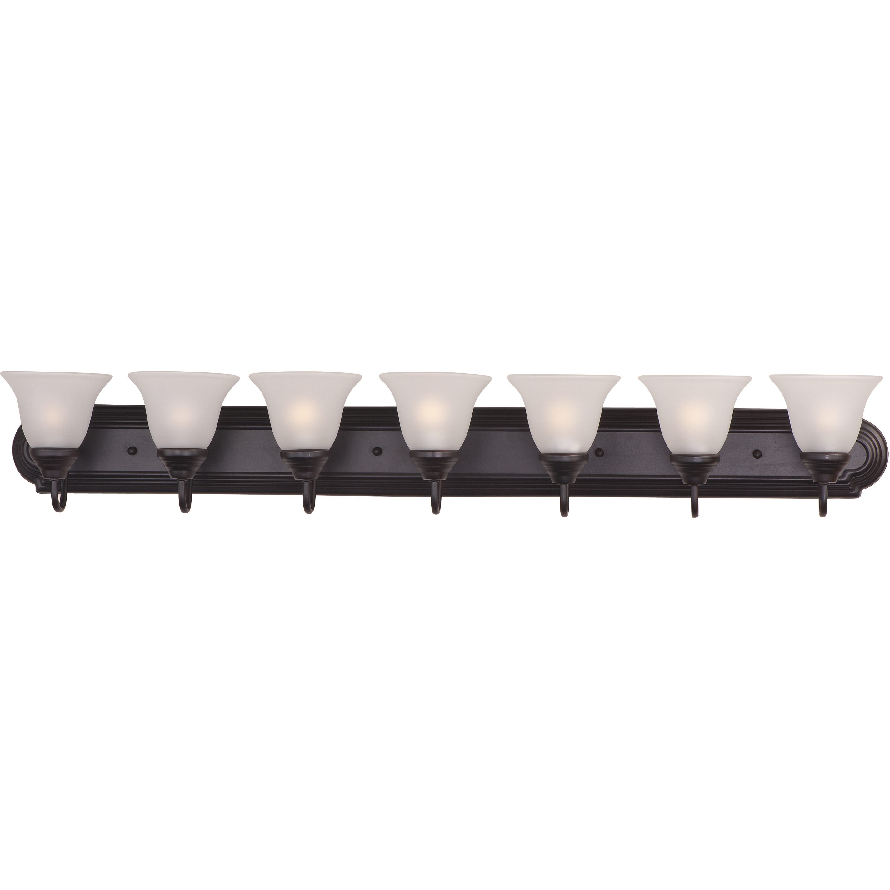 Essentials - 801x 7 Light 48 inch Oil Rubbed Bronze Bath Vanity Wall Light in Frosted