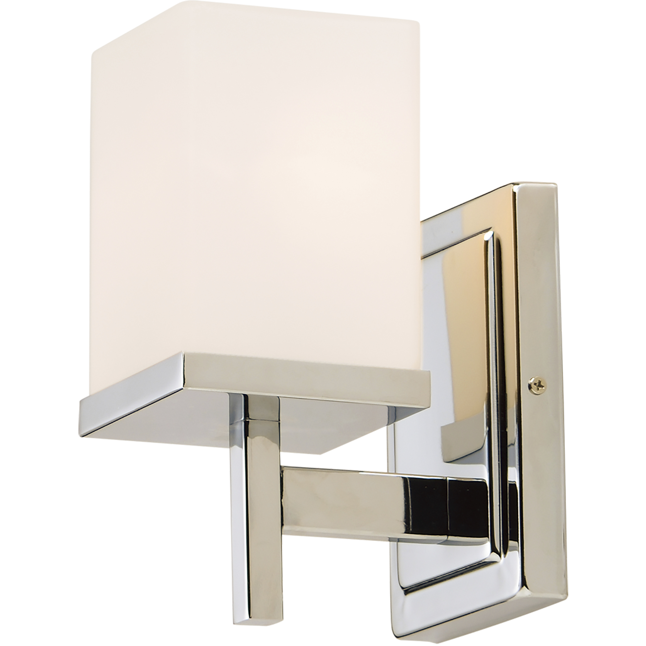 Tetra 1 Light 6 inch Polished Chrome Bath Vanity Wall Light in Satin White