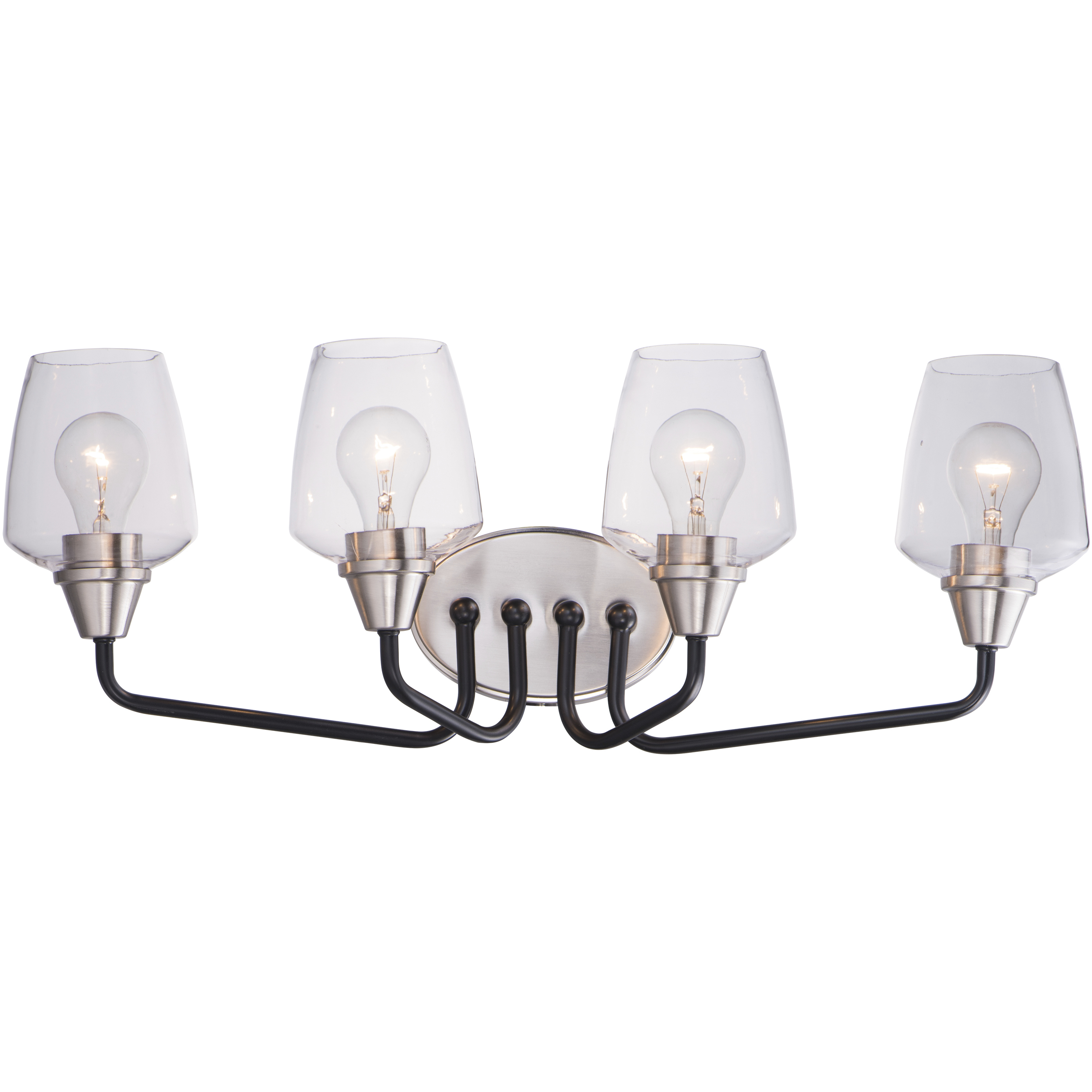 Goblet 4 Light 26.25 inch Black and Satin Nickel Bath Vanity Wall Light