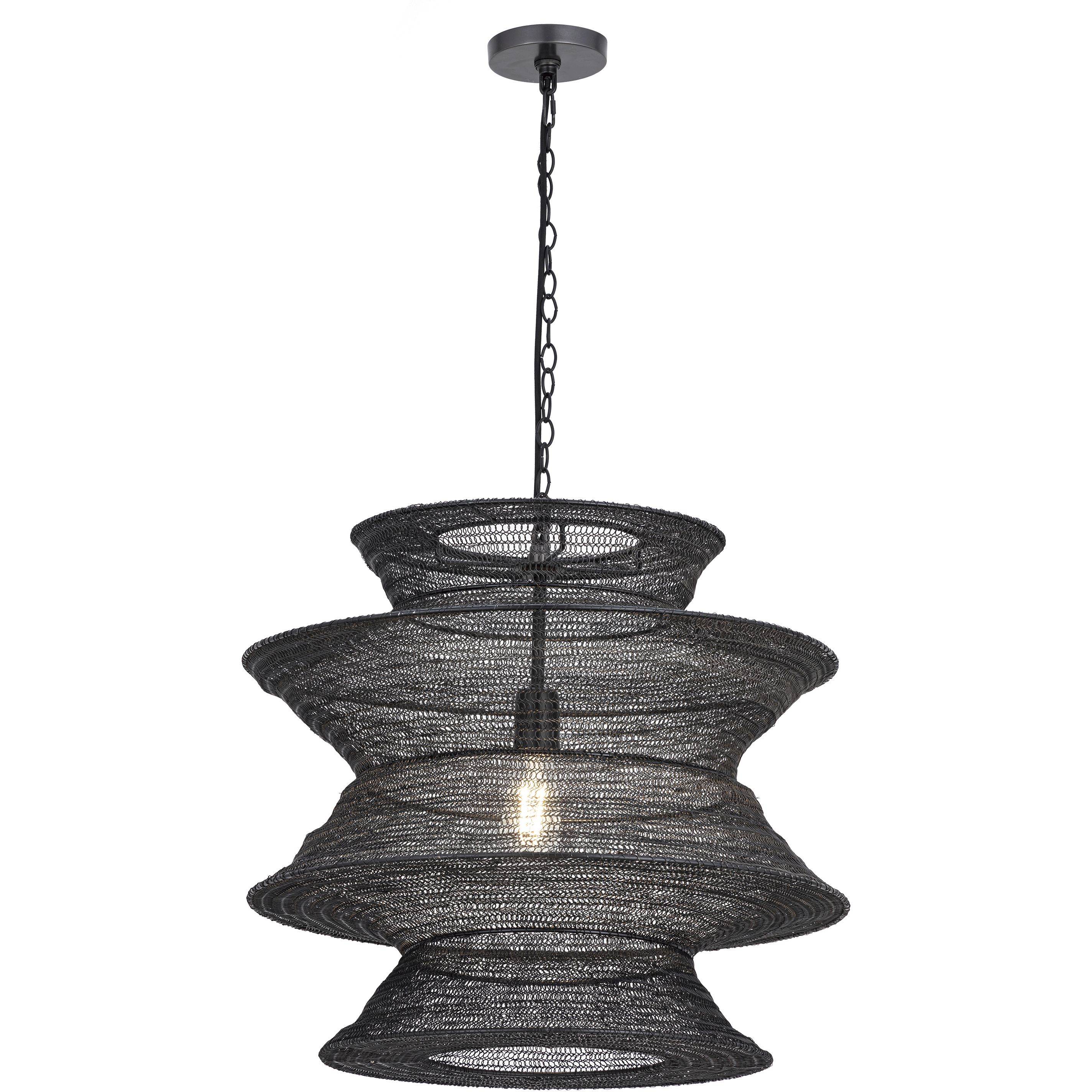 Krabi 1 Light 22 inch Black Single Pendant Ceiling Light