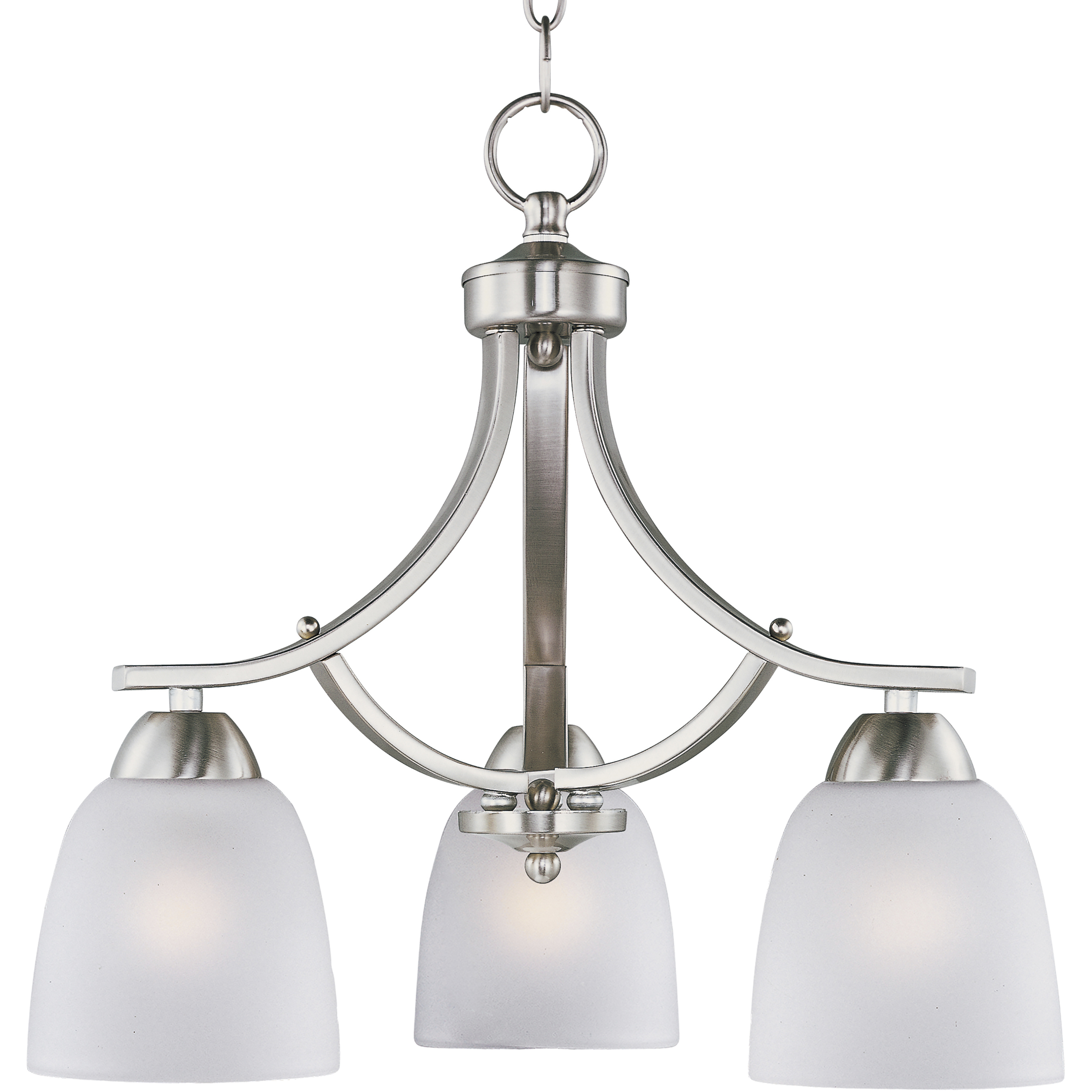 Axis 3 Light 18 inch Satin Nickel Down Light Chandelier Ceiling Light