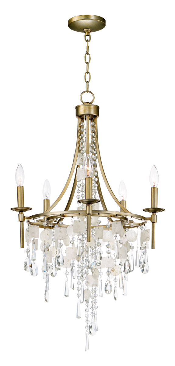 Cebu 5 Light 20.75 inch Capiz/Gold Silver Chandelier Ceiling Light