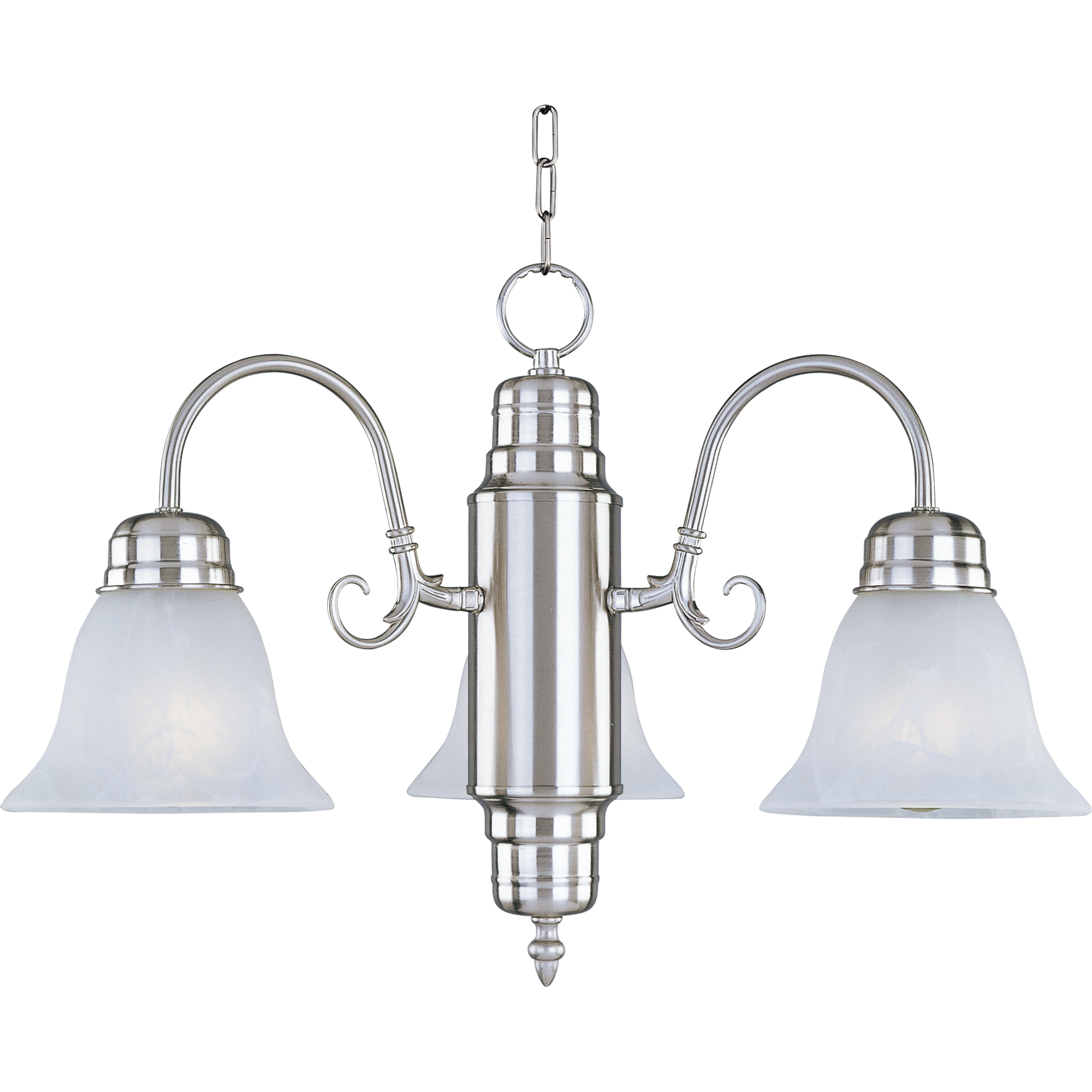 Builder Basics 3 Light 21 inch Satin Nickel Mini Chandelier Ceiling Light