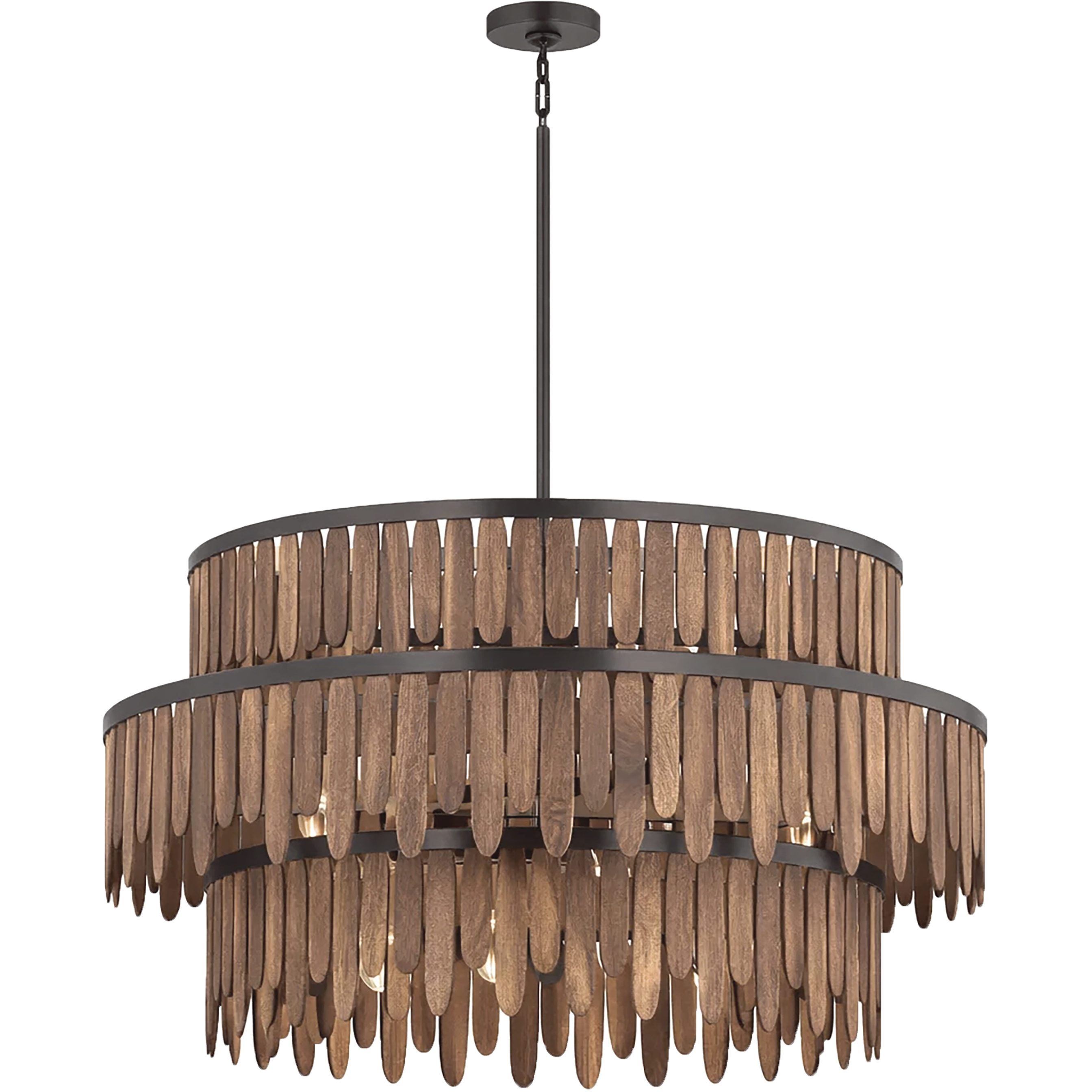 Marimba 10 Light 36 inch Walnut Chandelier Ceiling Light