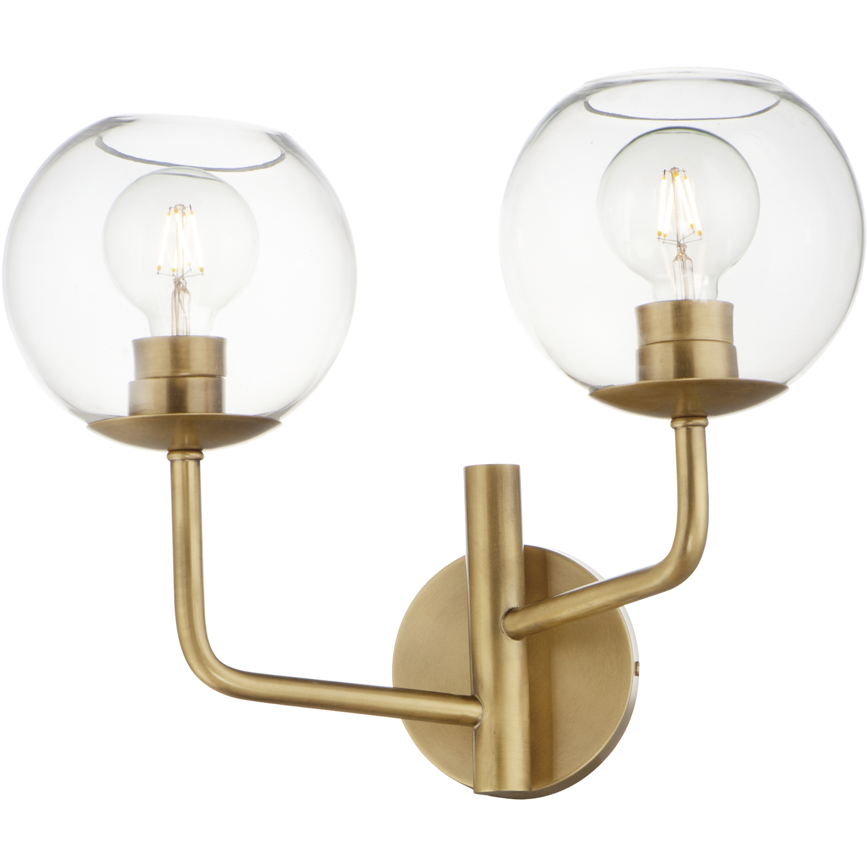 Branch 2 Light 17.5 inch Natural Aged Brass Bath Vanity Wall Light
