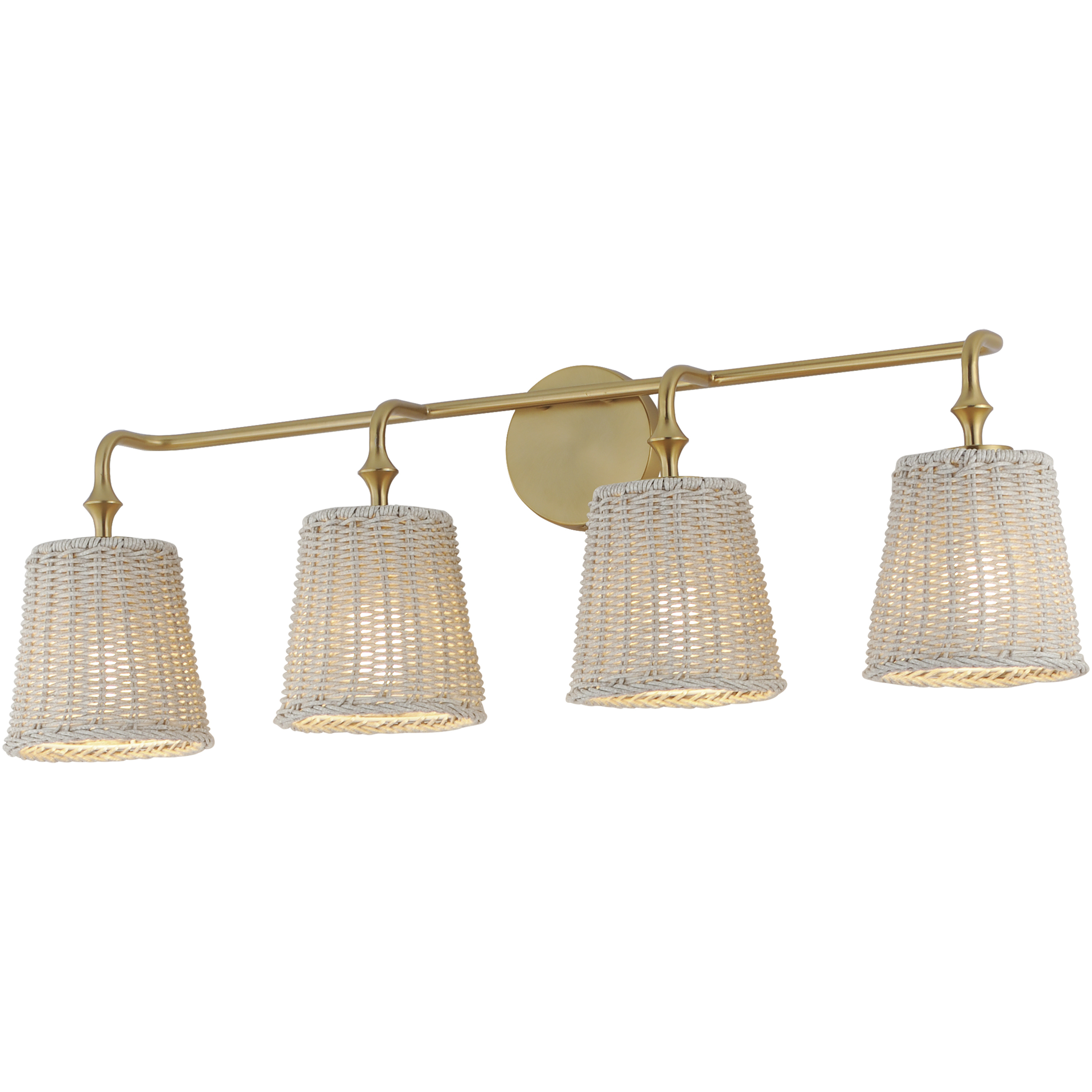 Baja 4 Light 33.25 inch Natural Aged Brass Bath Vanity Wall Light