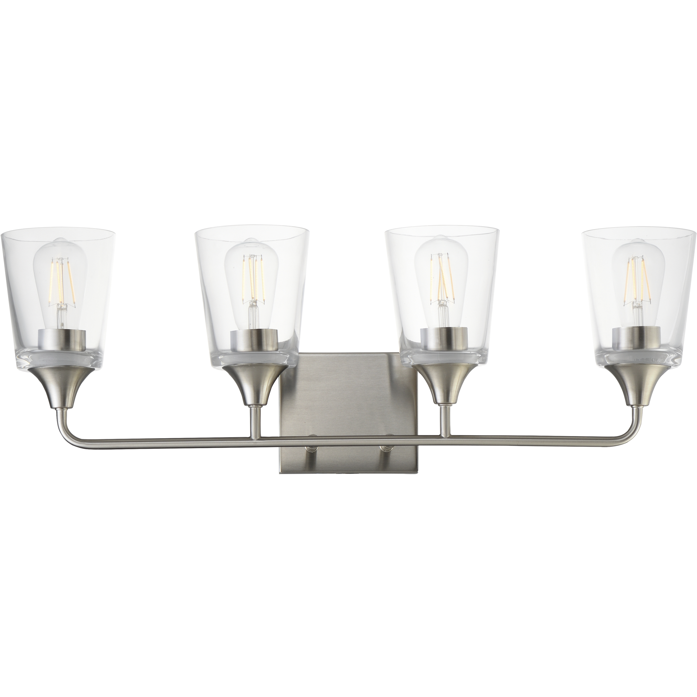 Hudson 4 Light 28.25 inch Satin Nickel Bath Vanity Wall Light in Clear
