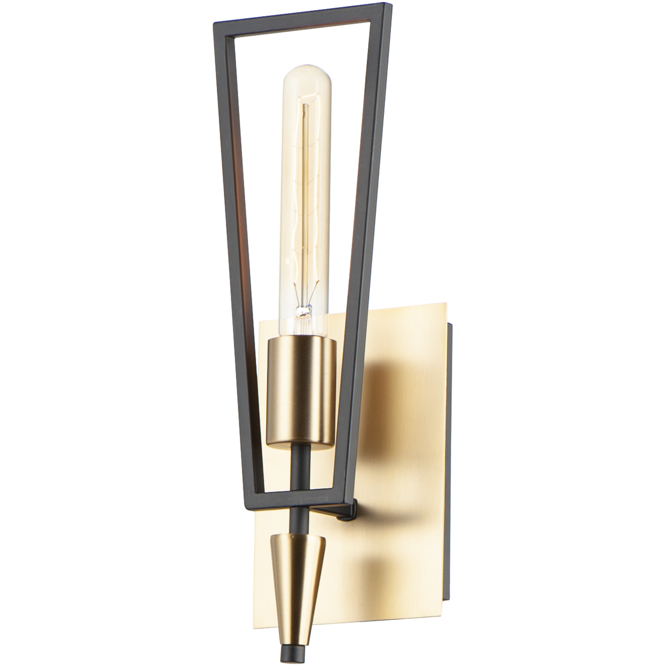 Wings 1 Light 5 inch Black and Satin Brass ADA Wall Sconce Wall Light