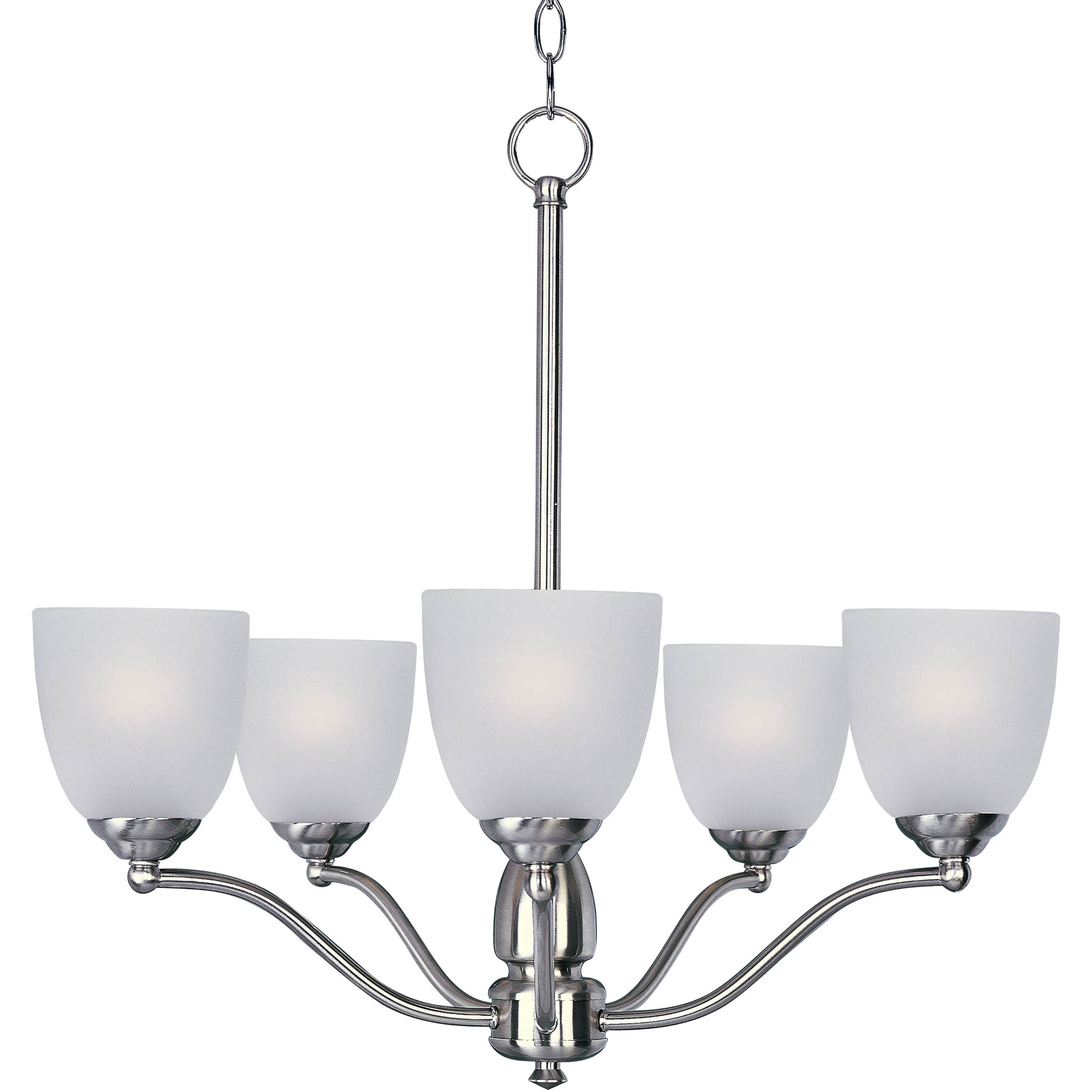 Stefan 5 Light 25 inch Satin Nickel Single-Tier Chandelier Ceiling Light