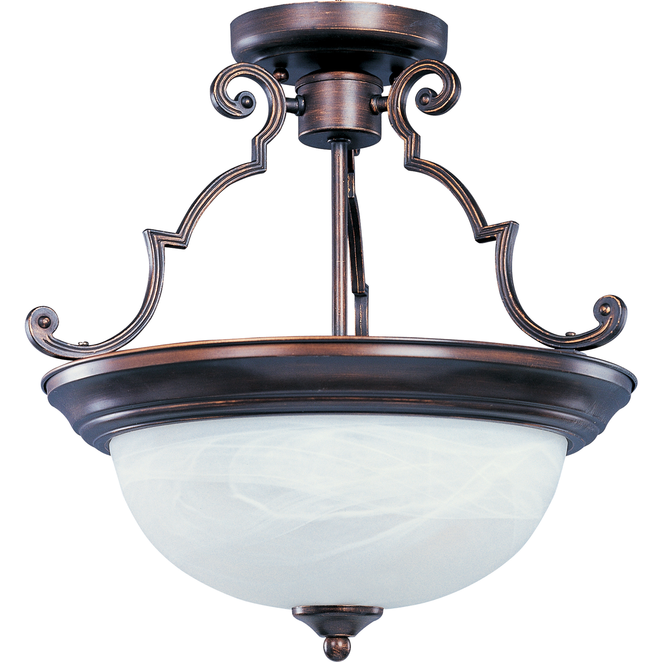 Essentials - 584x 2 Light 14.75 inch Oil Rubbed Bronze Semi-Flush Mount Ceiling Light in Marble