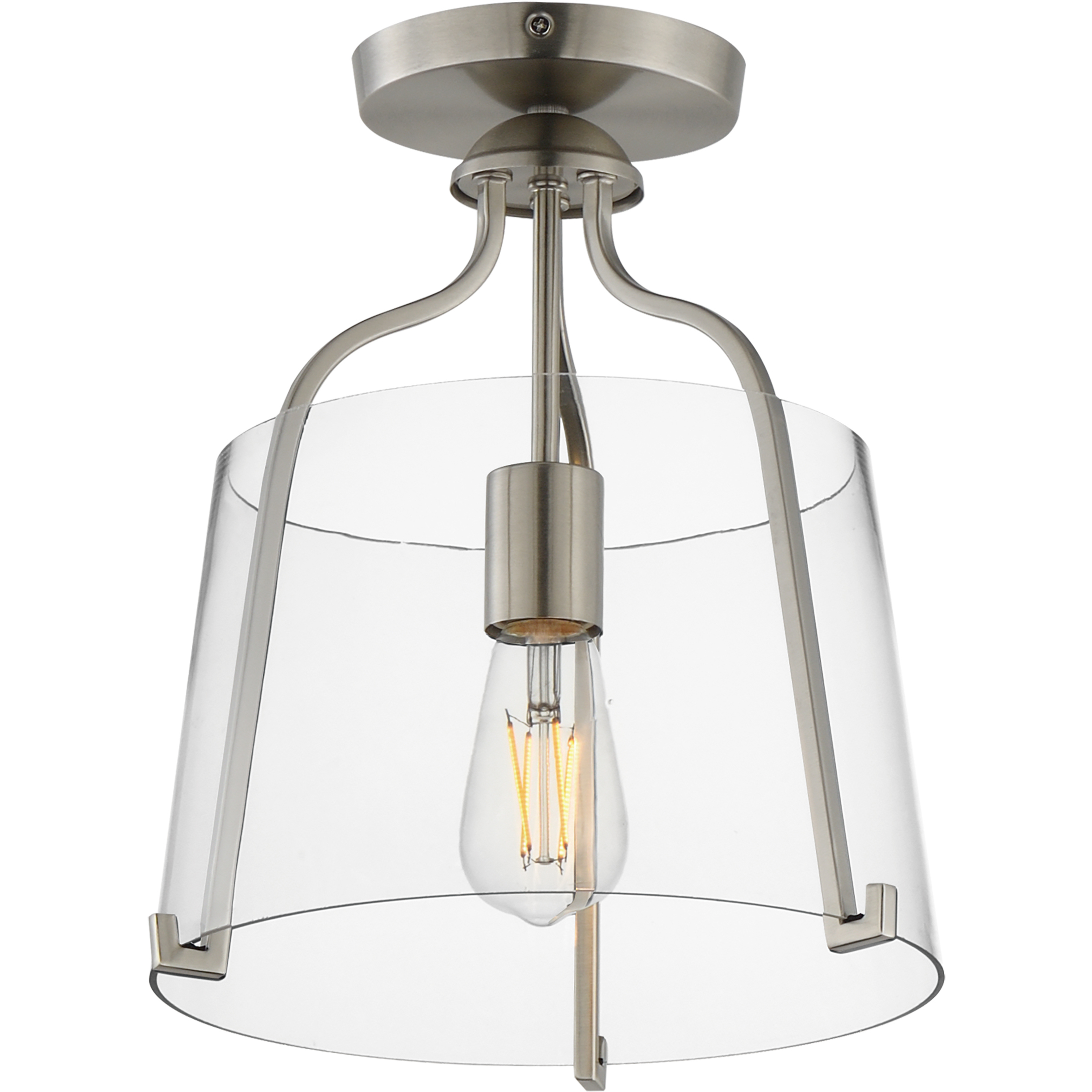 Bellmore 1 Light 11 inch Satin Nickel Semi-Flush Mount Ceiling Light