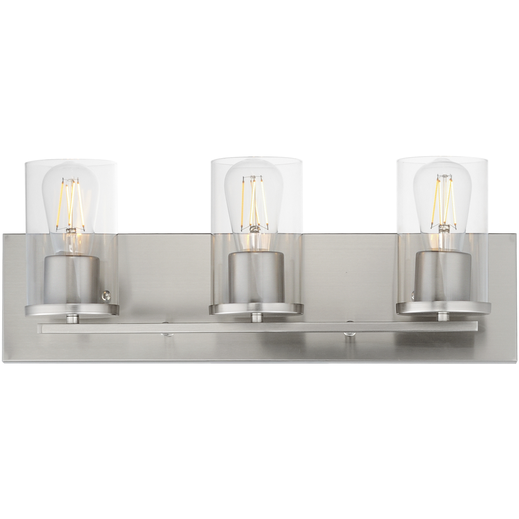 Lateral 3 Light 20 inch Satin Nickel Bath Vanity Wall Light in Clear