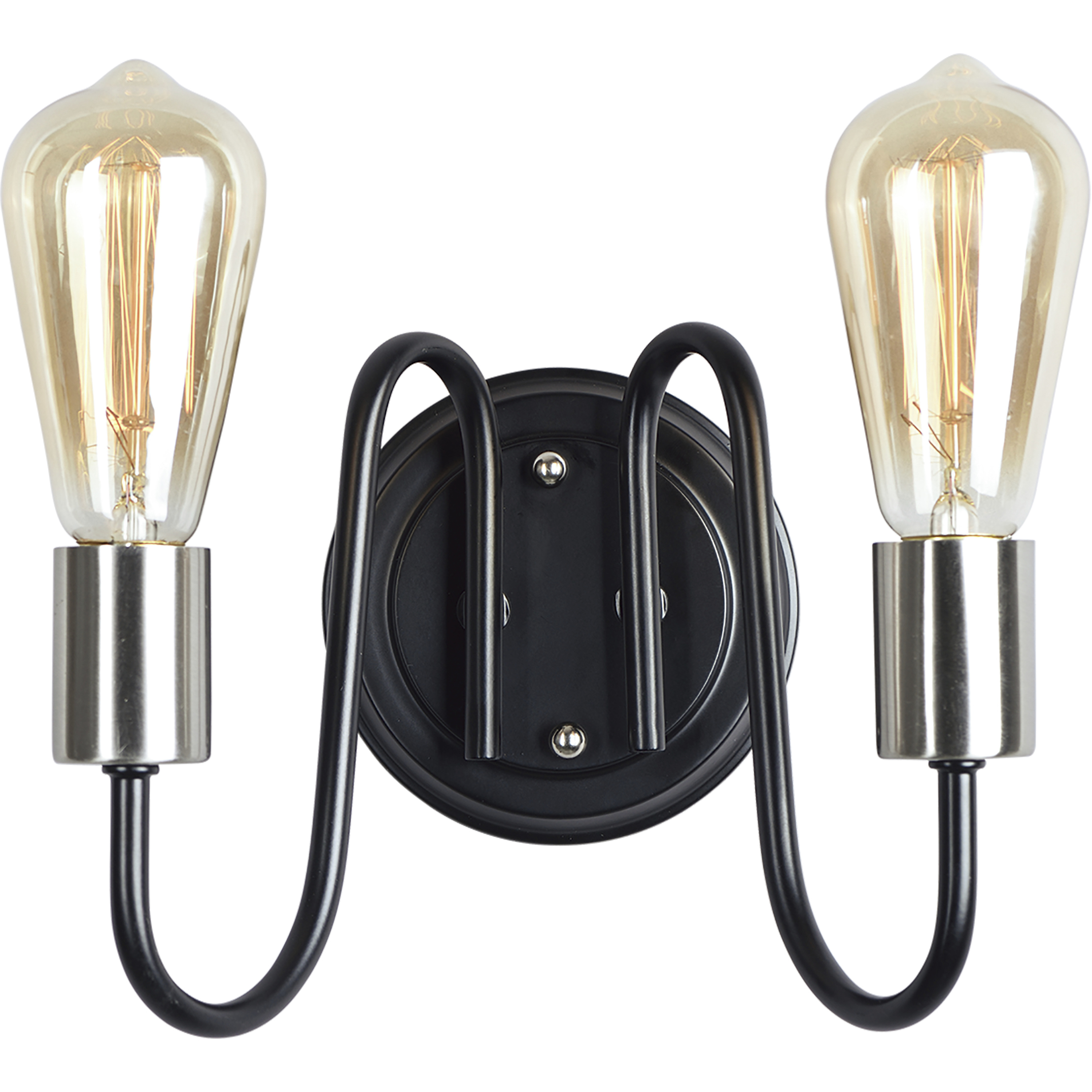 Haven 2 Light 9 inch Black and Satin Nickel Wall Sconce Wall Light