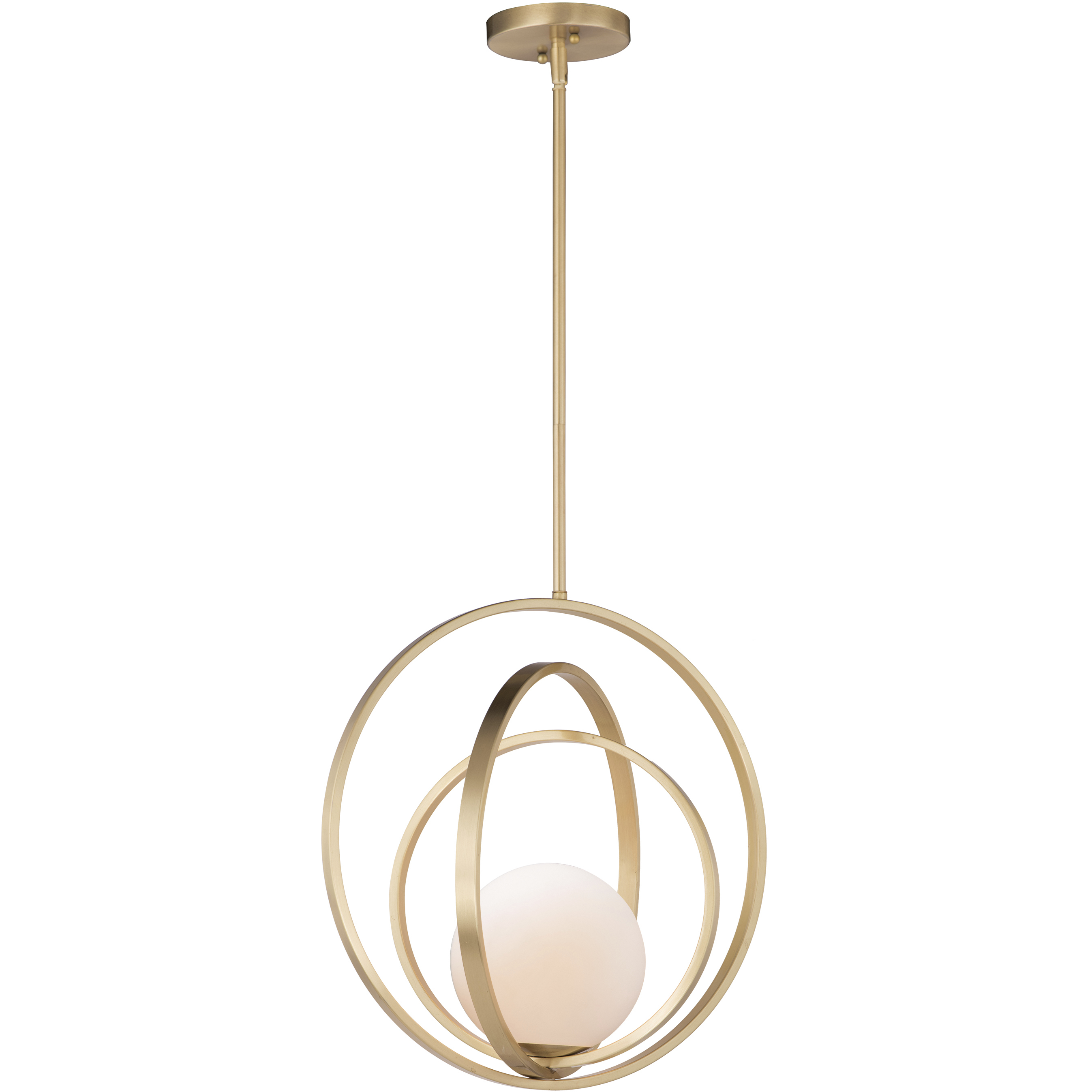Coronet 1 Light 17.5 inch Satin Brass Single Pendant Ceiling Light