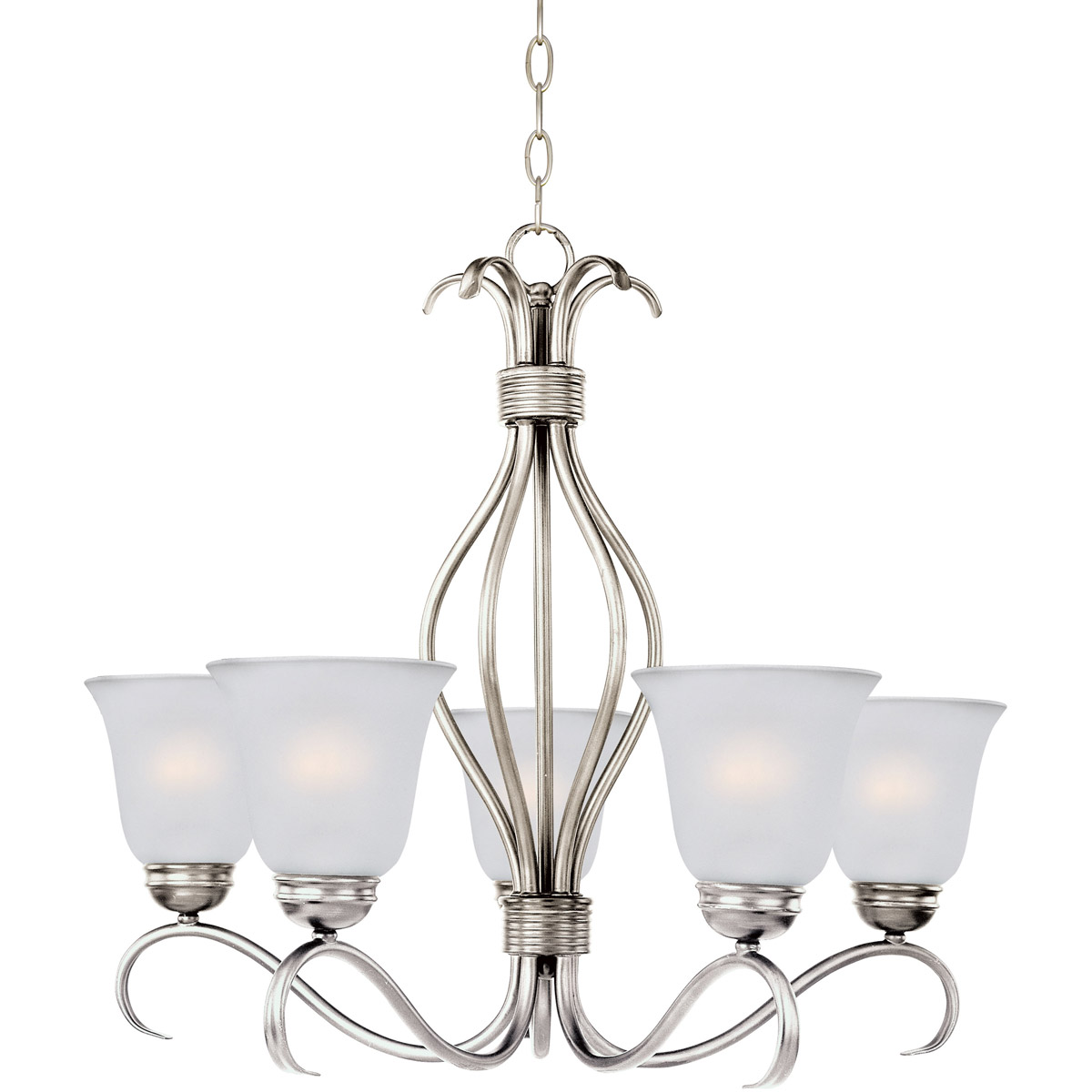 Basix 5 Light 26 inch Satin Nickel Single-Tier Chandelier Ceiling