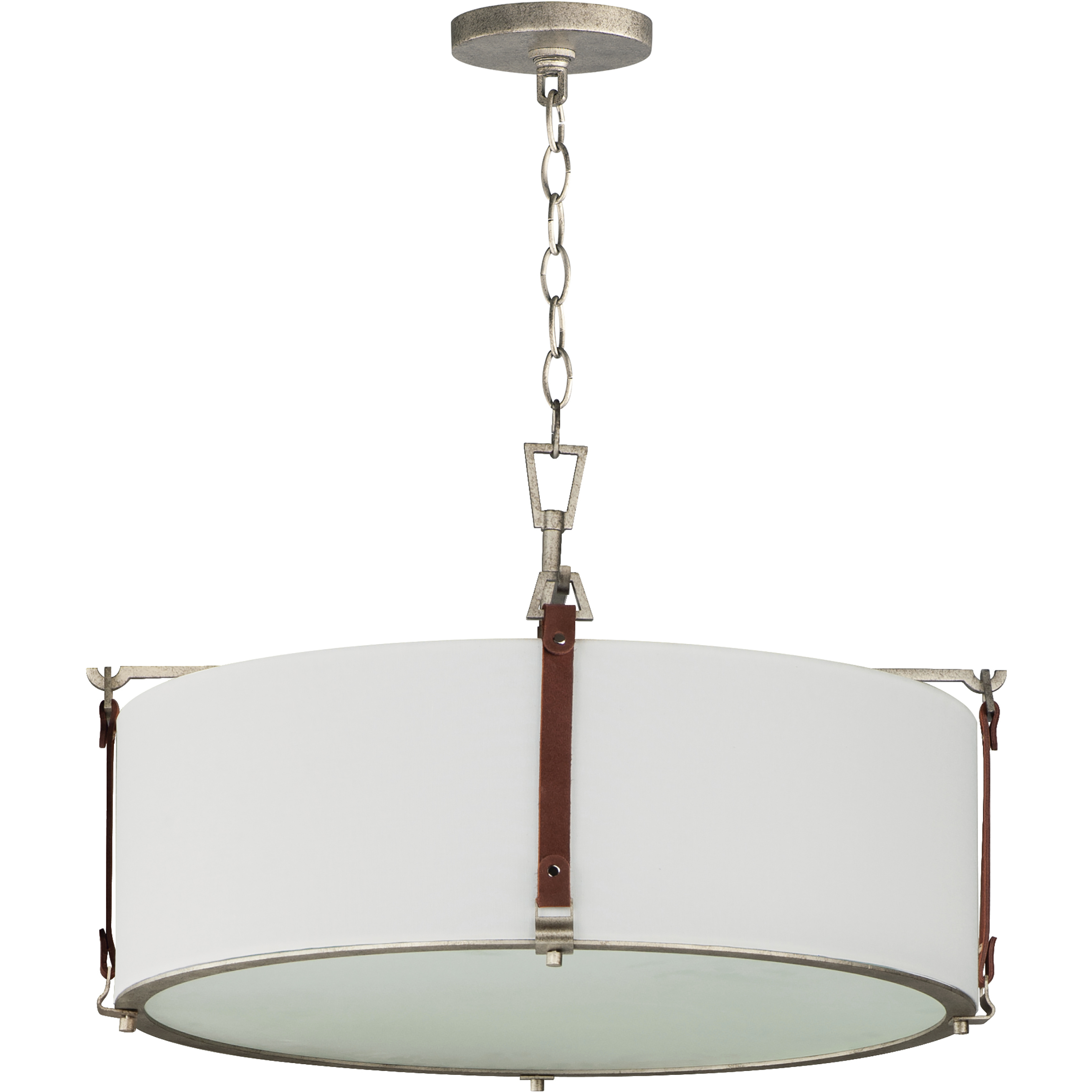 Sausalito 4 Light 24 inch Weathered Zinc / Brown Suede Multi-Light Pendant Ceiling Light