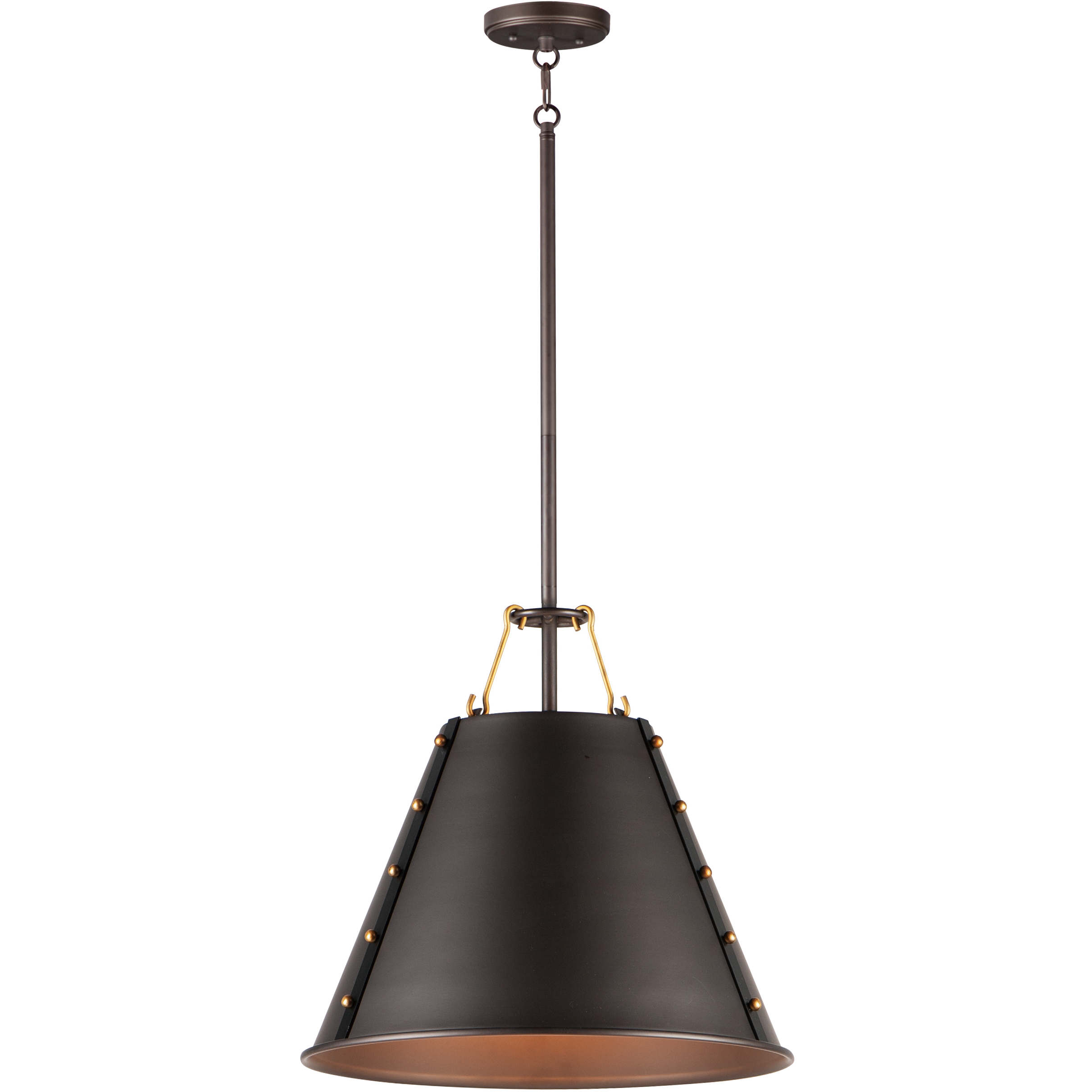 Trestle 1 Light 14 inch Oil Rubbed Bronze and Antique Brass Single Pendant Ceiling Light