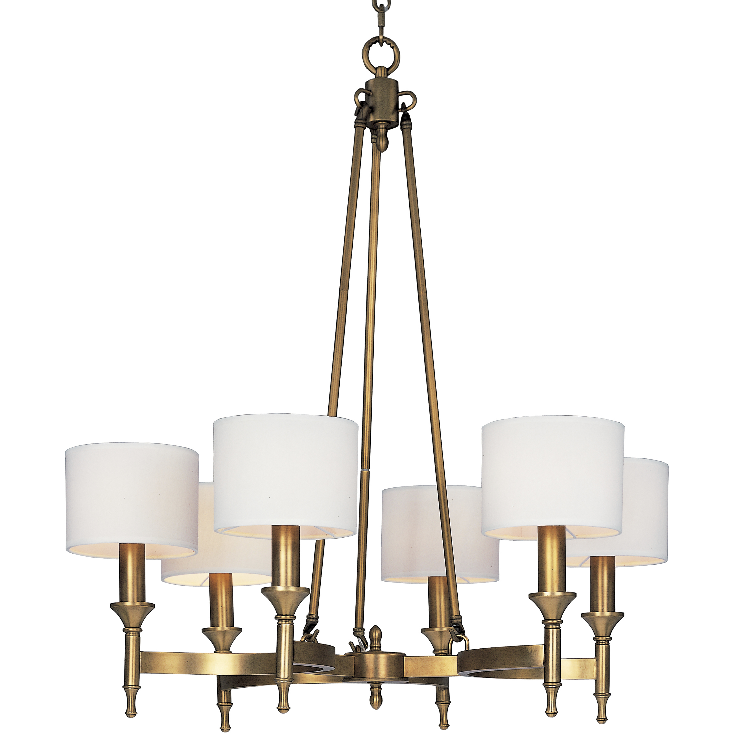 Fairmont 6 Light 30 inch Natural Aged Brass Single-Tier Chandelier Ceiling Light