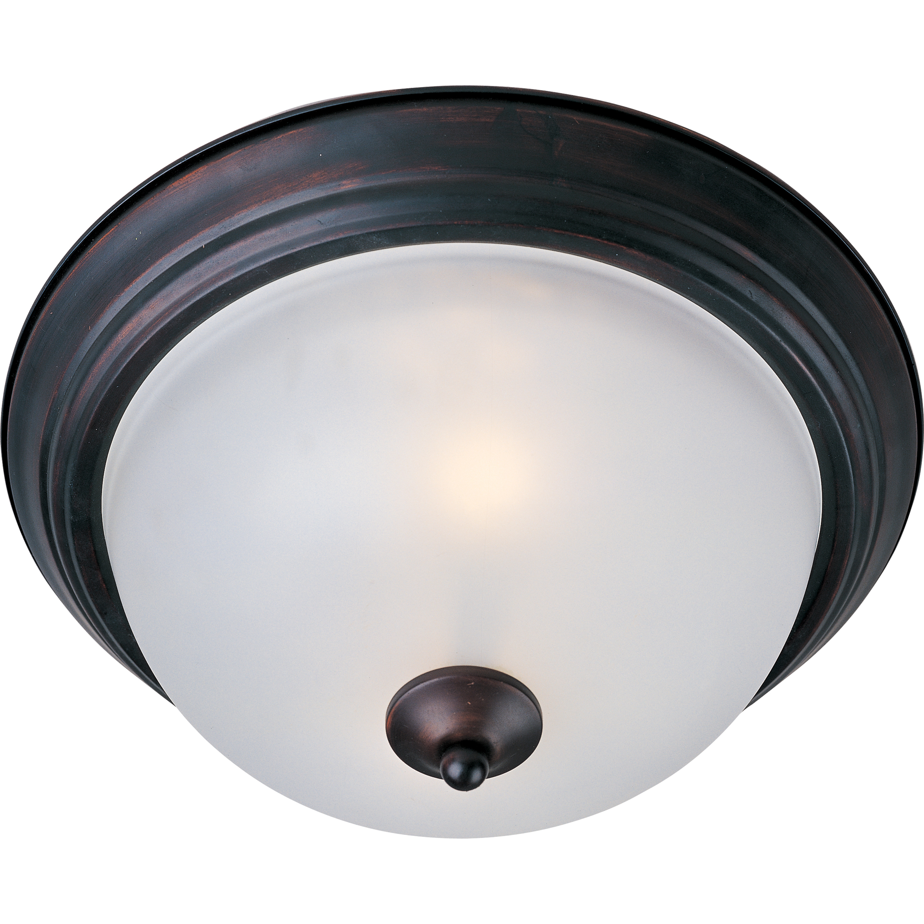 Essentials - 584x 2 Light 13.5 inch Oil Rubbed Bronze Flush Mount Ceiling Light in Frosted