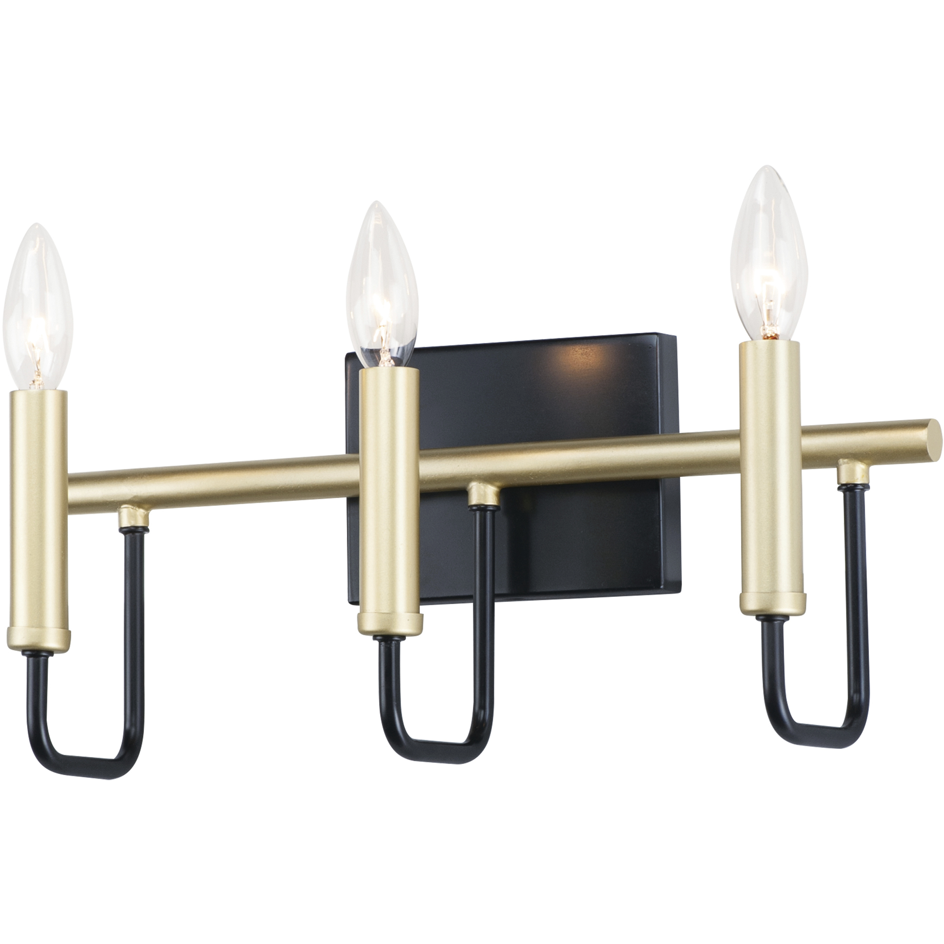 Sullivan 3 Light 16.25 inch Black and Gold Bath Vanity Wall Light