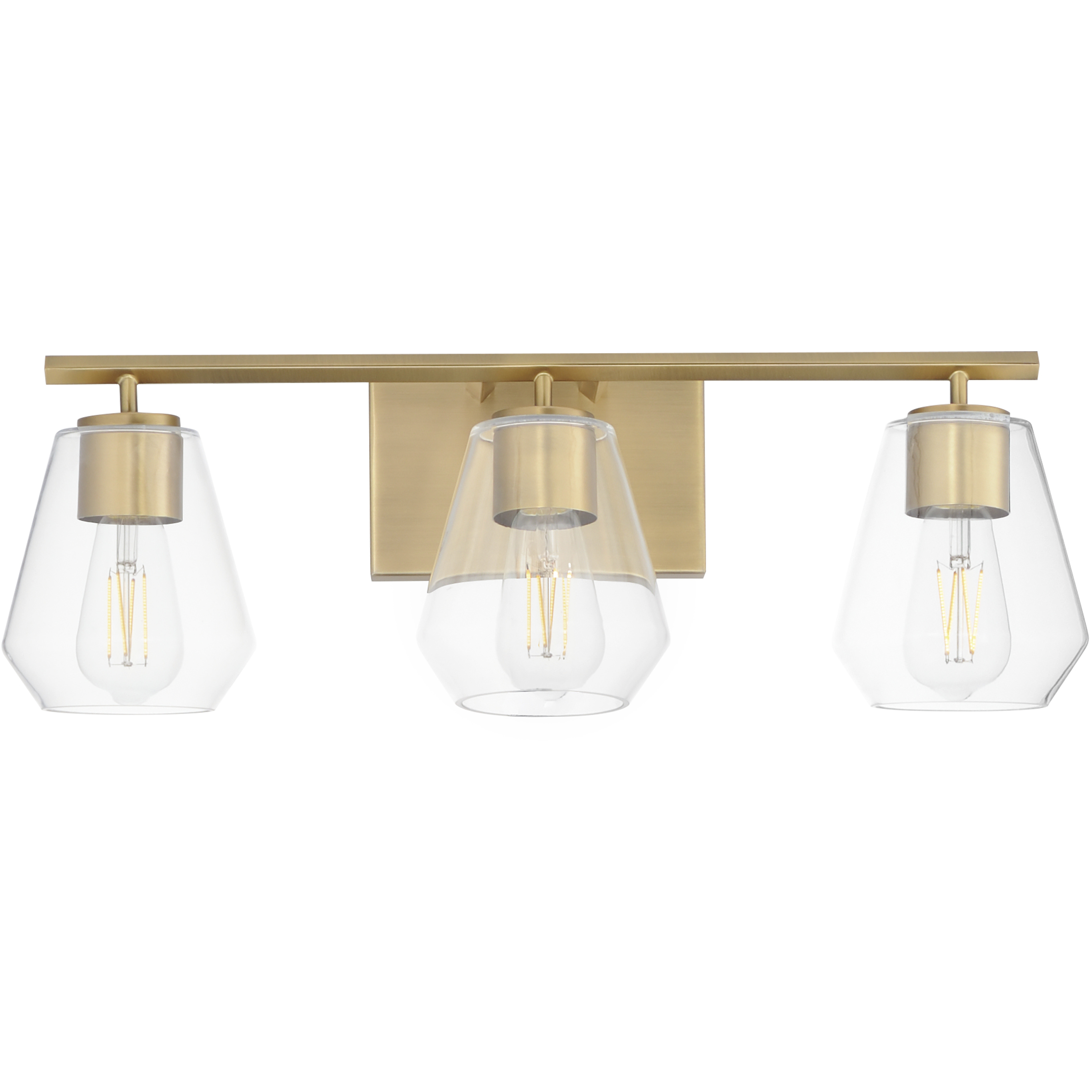 Geode 3 Light 22.5 inch Natural Aged Brass Bath Vanity Wall Light