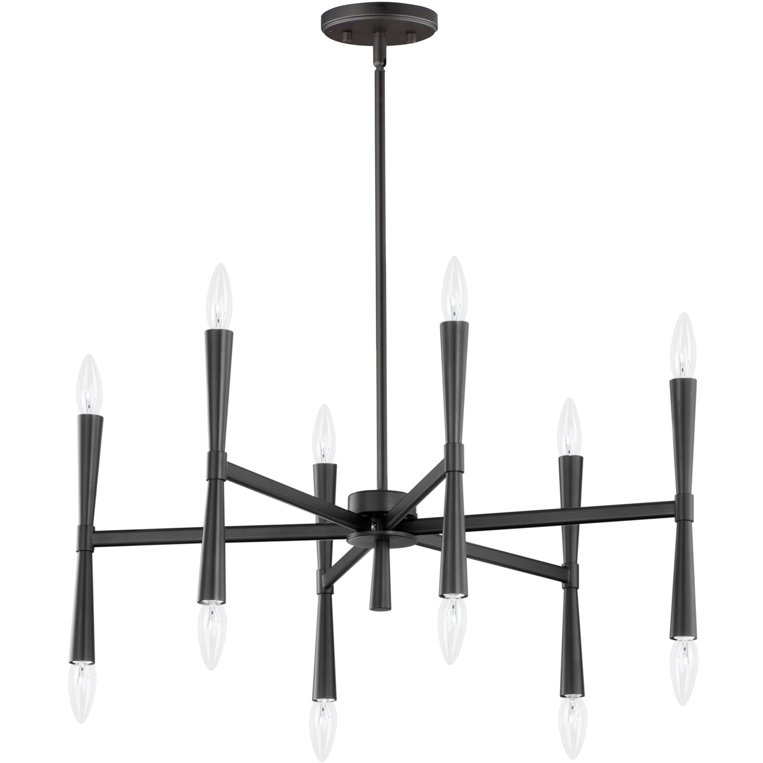 Rome 12 Light 29.25 inch Black Chandelier Ceiling Light