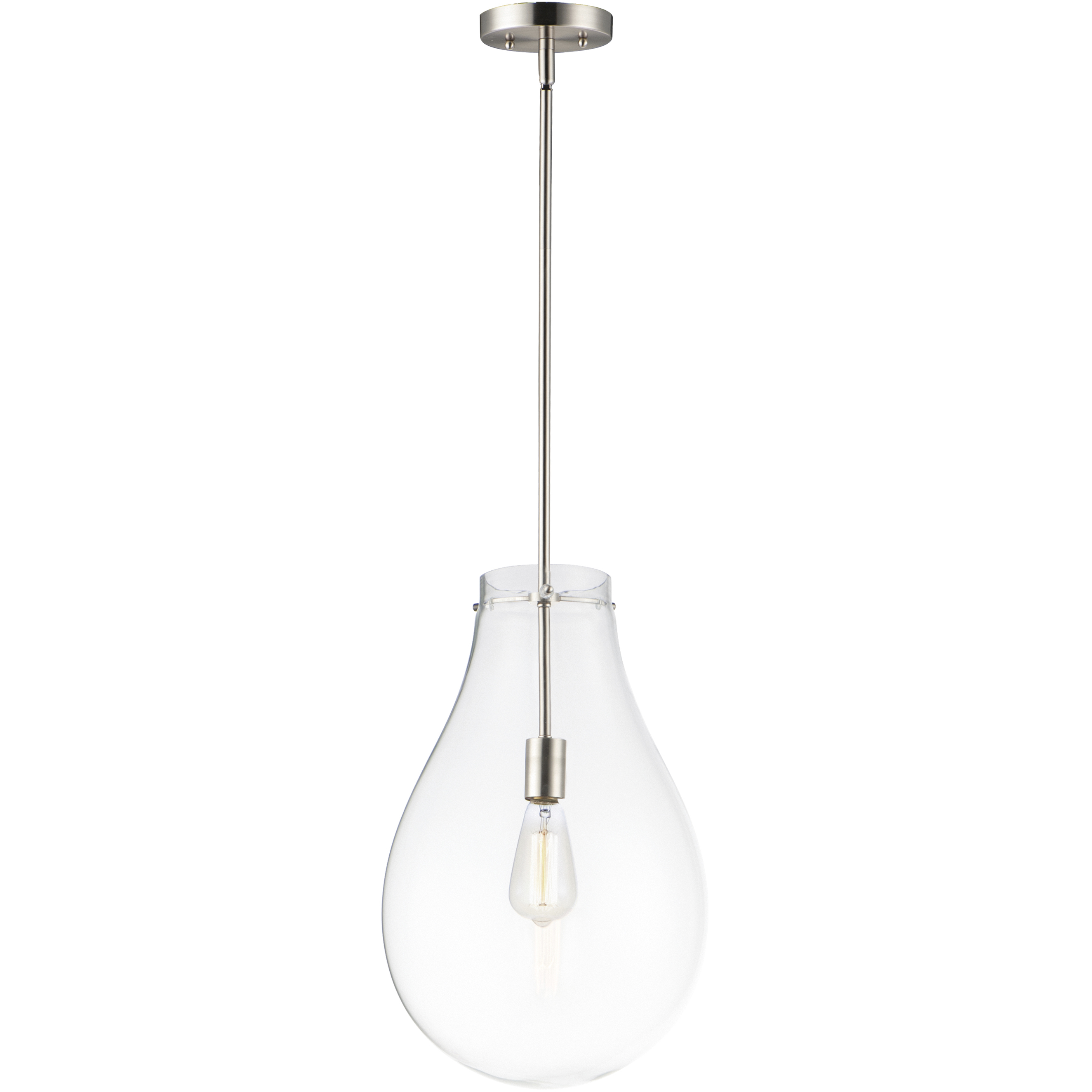 Gourd 1 Light 11.75 inch Satin Nickel Single Pendant Ceiling Light