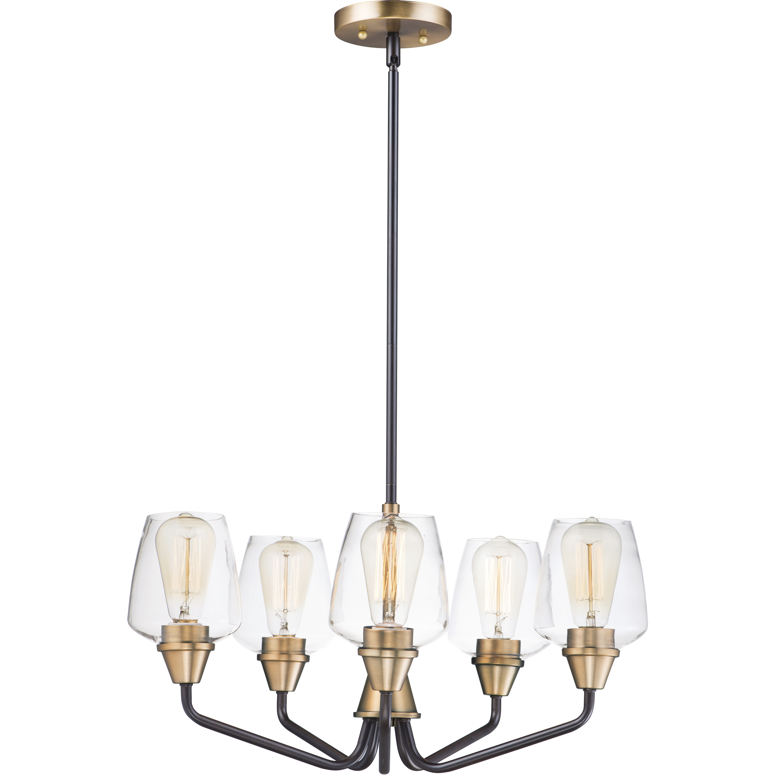 Goblet 5 Light 23 inch Bronze and Antique Brass Chandelier Ceiling Light