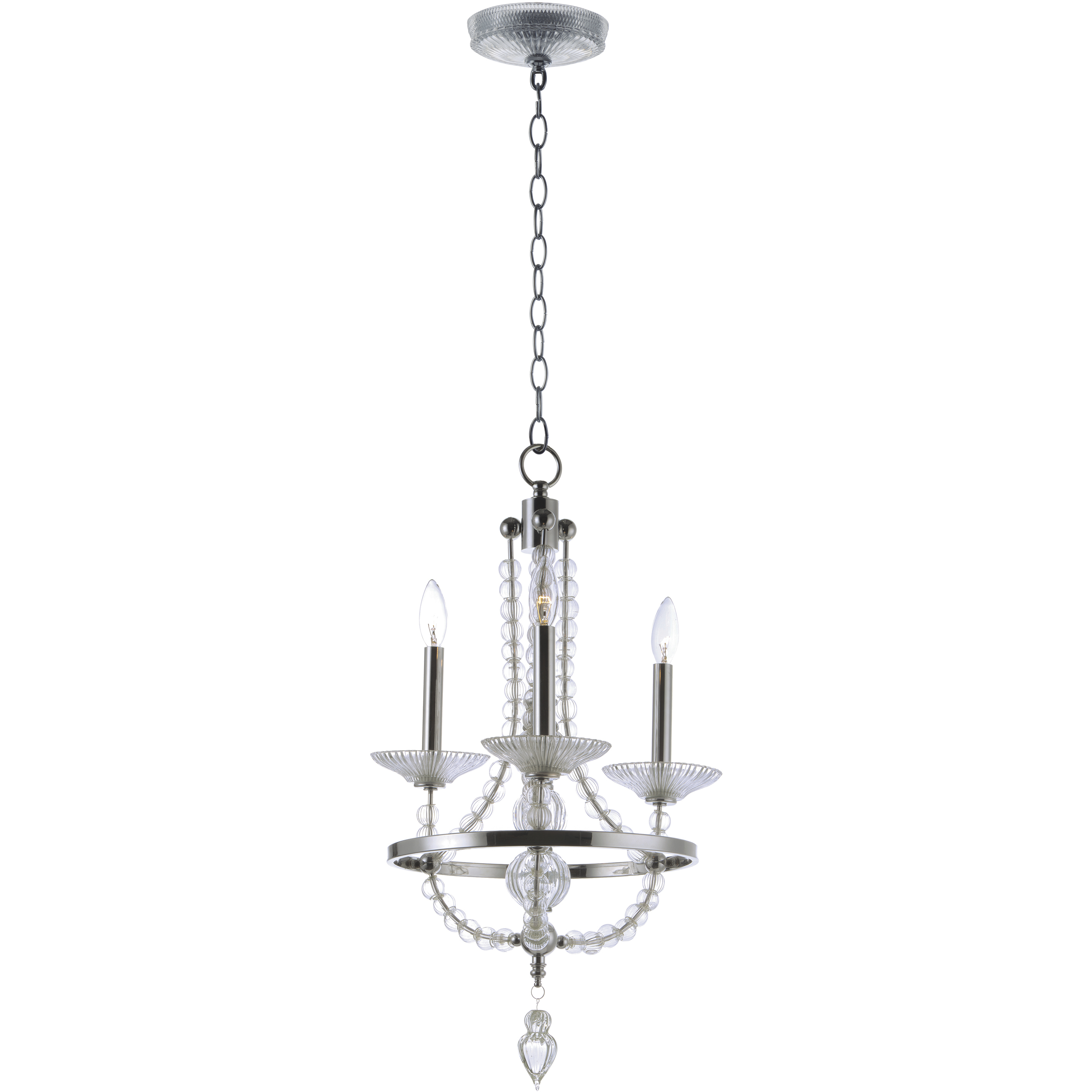 Paris 3 Light 12.5 inch Polished Nickel Single-Tier Chandelier Ceiling Light