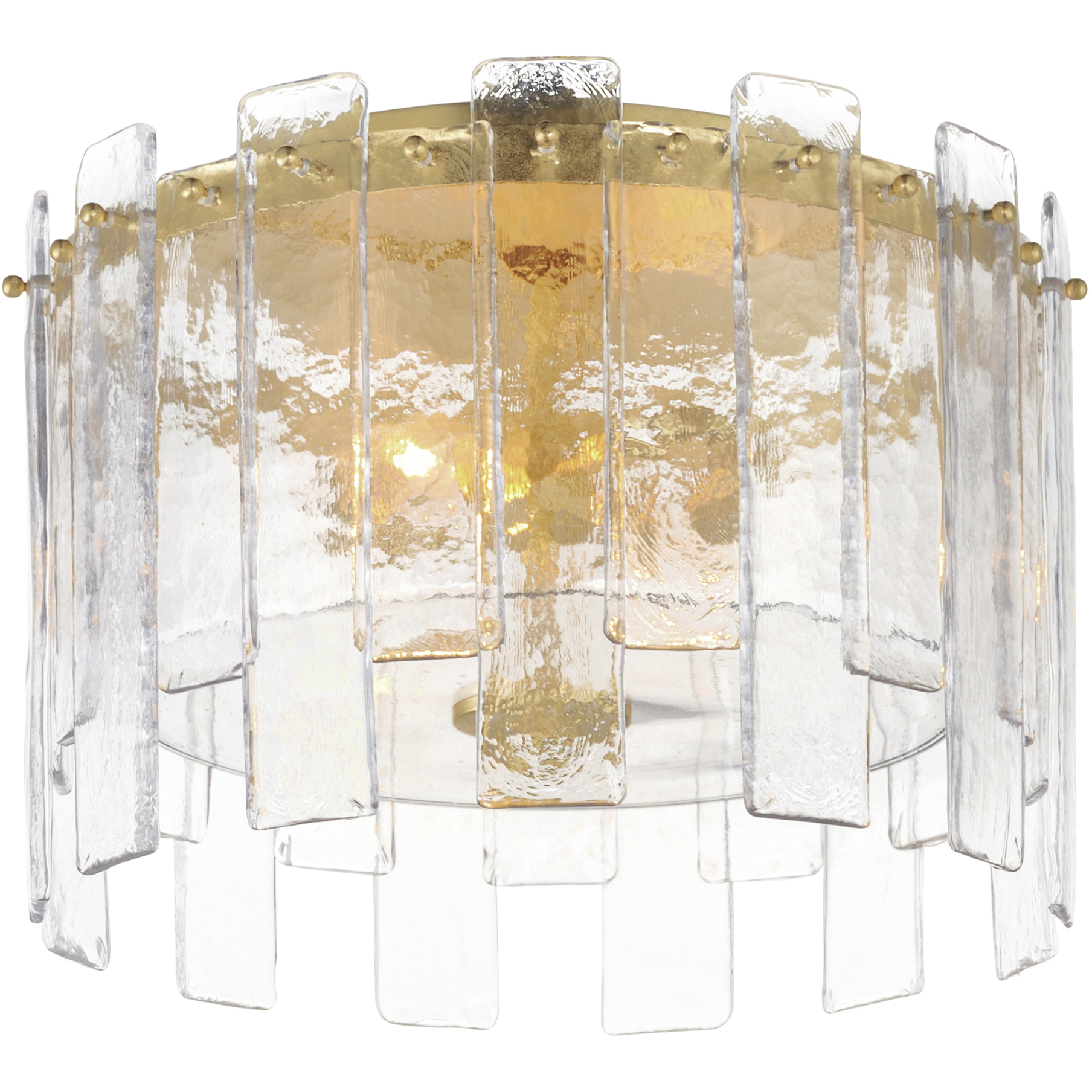 Warren 2 Light 14.5 inch Gold Leaf Flush Mount Ceiling Light