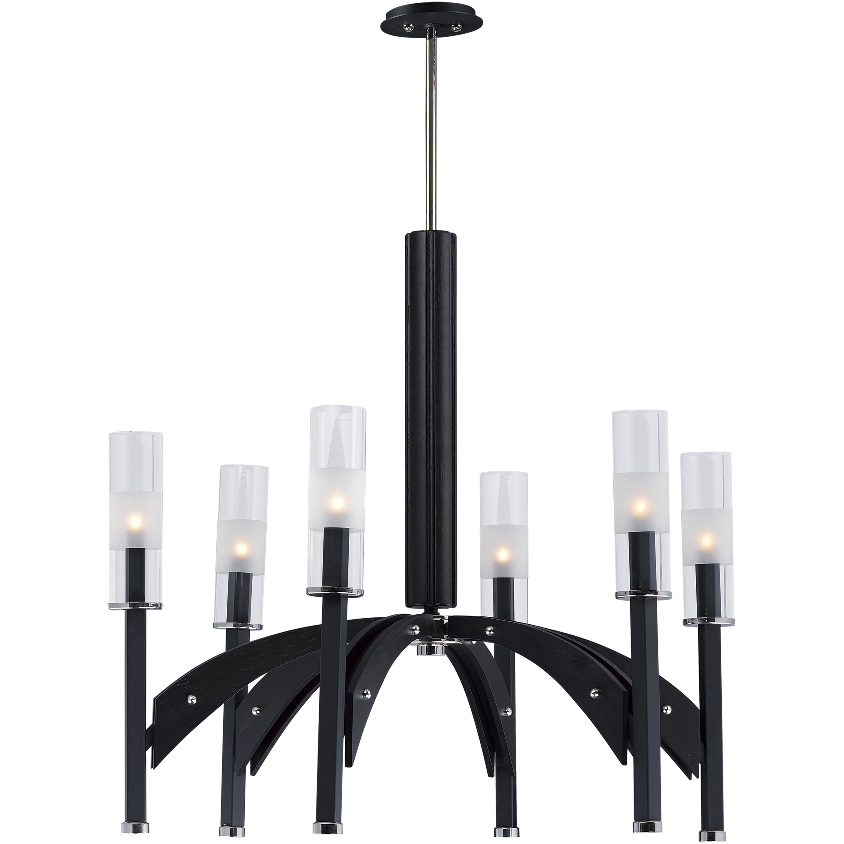 Merge 6 Light 29 inch Black and Wenge Chandelier Ceiling Light