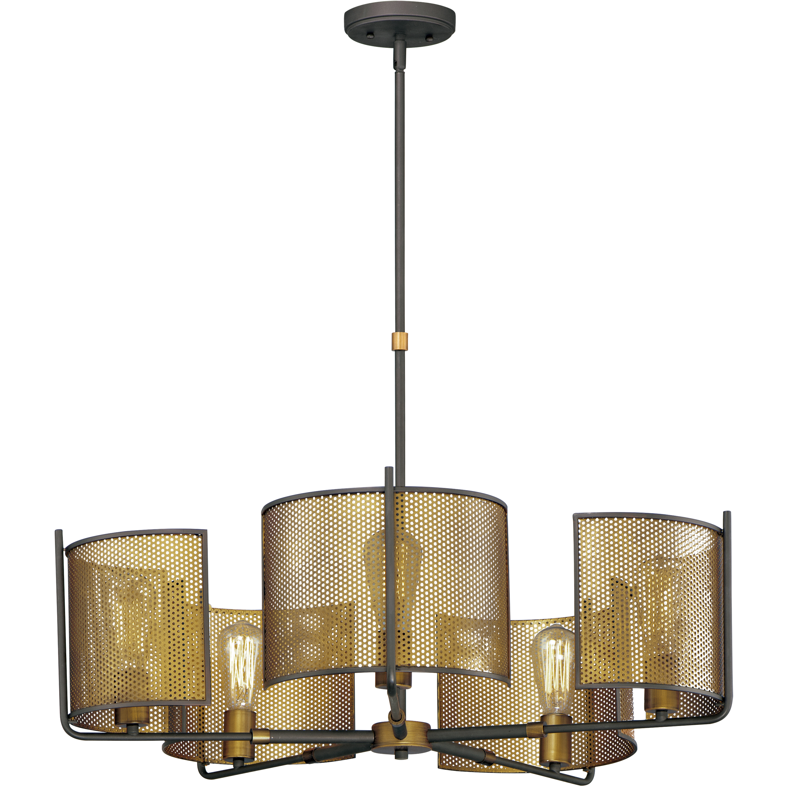 Caspian 5 Light 31.25 inch Oil Rubbed Bronze and Antique Brass Multi-Light Pendant Ceiling Light