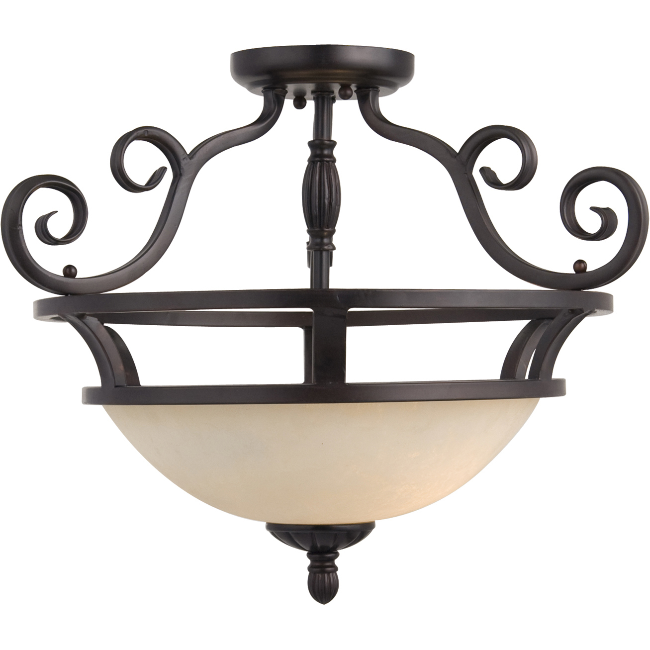 Manor 2 Light 19.5 inch Oil Rubbed Bronze Semi-Flush Mount Ceiling Light