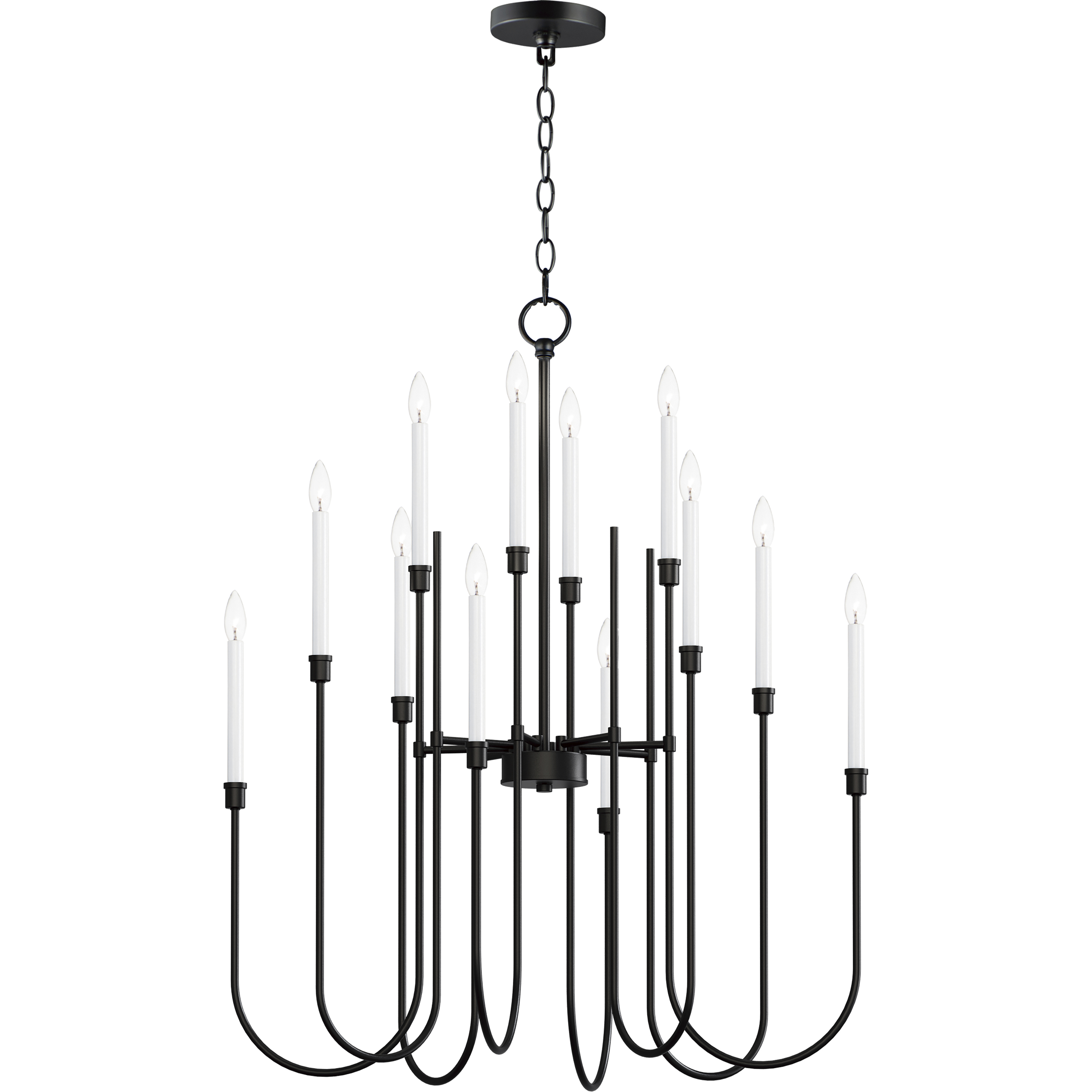 Tux 12 Light 36 inch Black Chandelier Ceiling Light