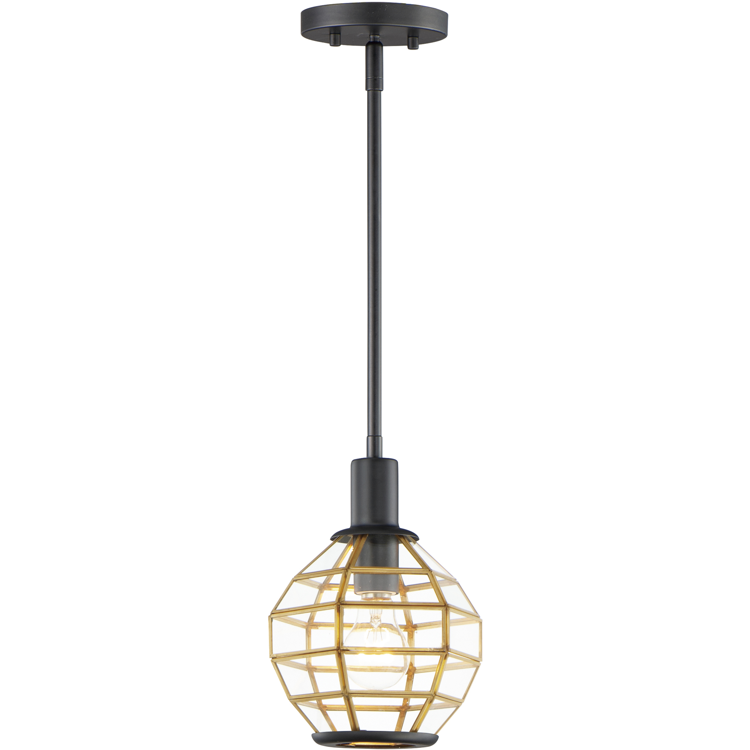 Heirloom 1 Light 7.5 inch Black and Burnished Brass Mini Pendant Ceiling Light