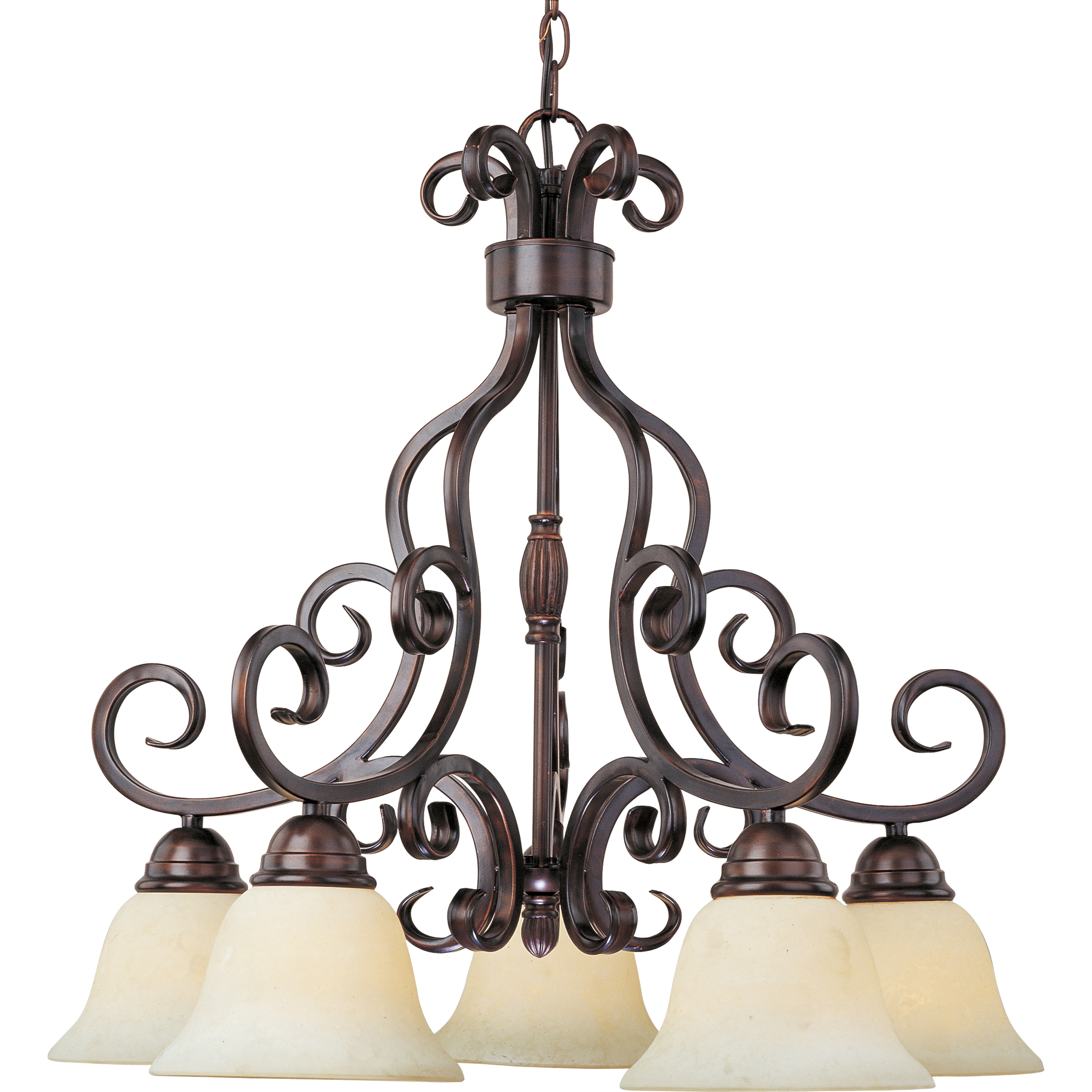 Manor 5 Light 25.5 inch Oil Rubbed Bronze Down Light Chandelier Ceiling Light