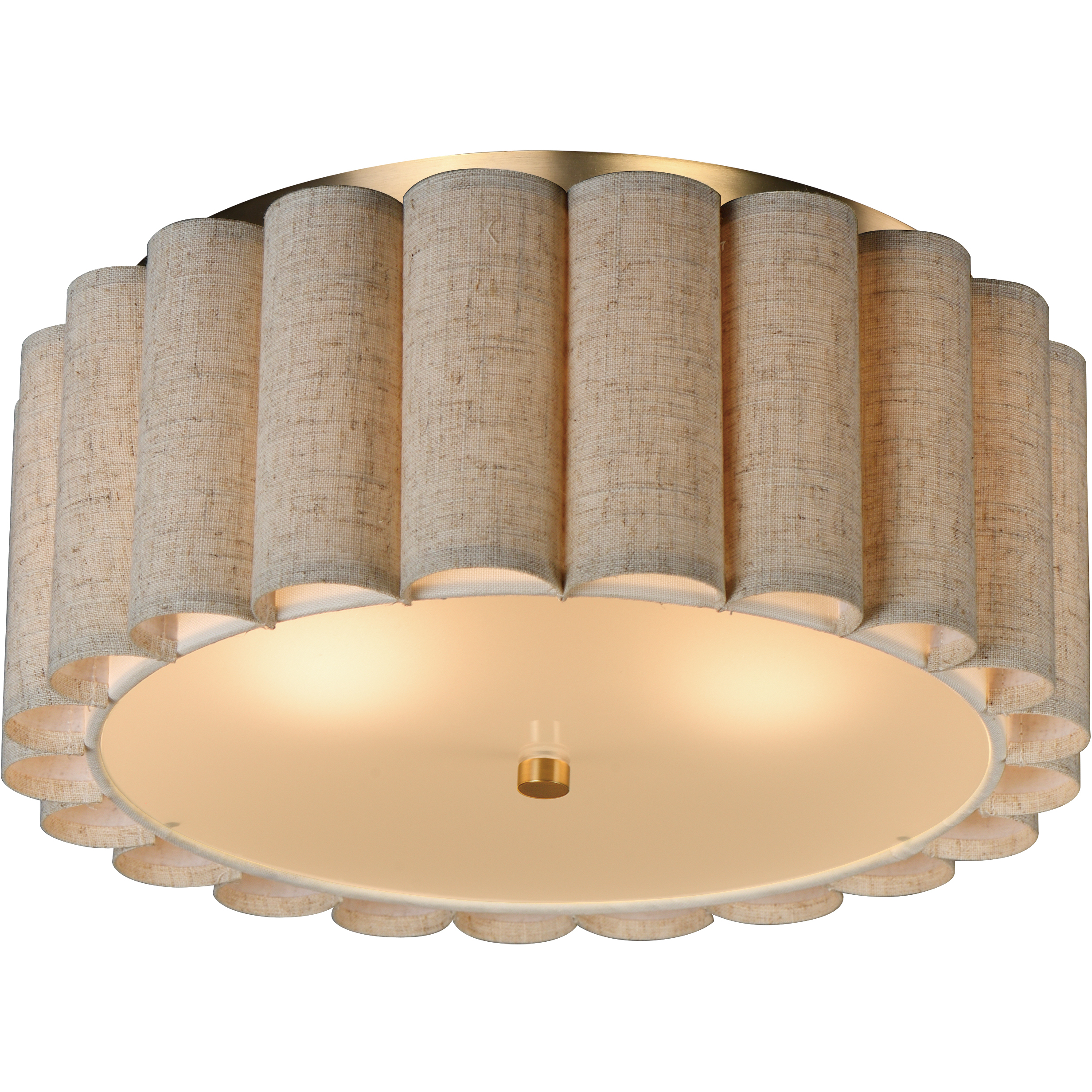 Penelope 2 Light 16.5 inch Natural Aged Brass Flush Mount Ceiling Light