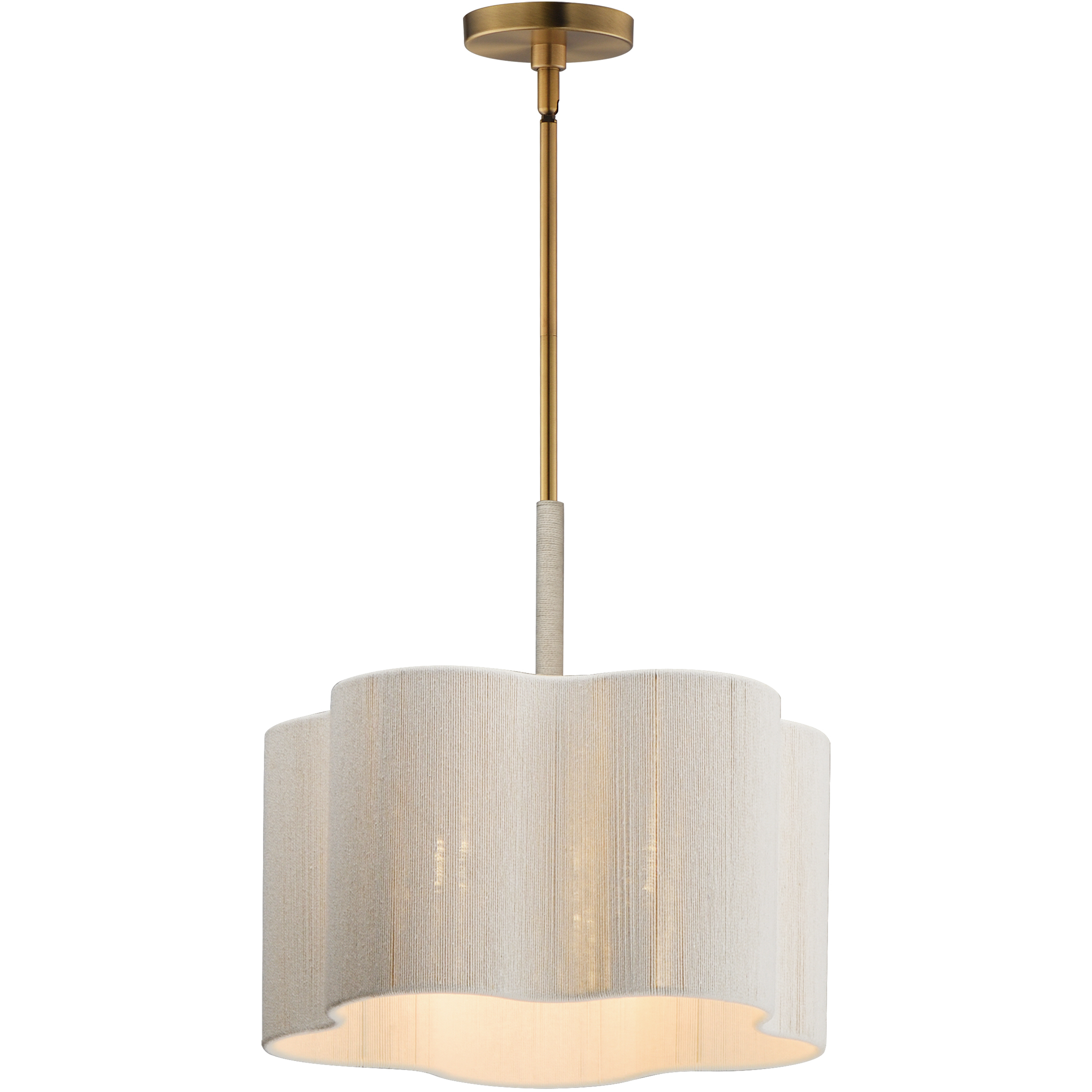 Corsica 3 Light 16.5 inch Natural Aged Brass Single Pendant Ceiling Light