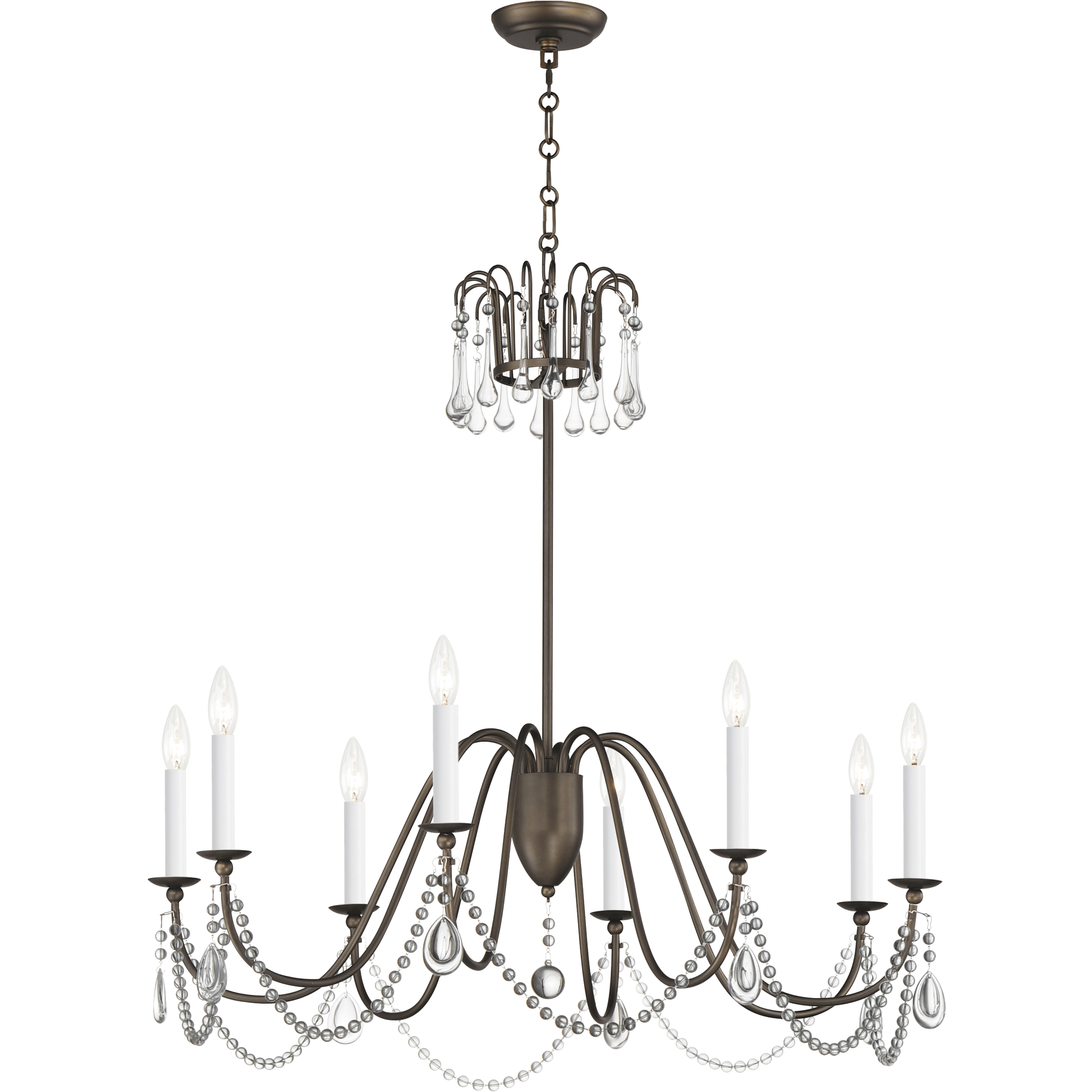 Plumette 8 Light 36 inch Chestnut Bronze Chandelier Ceiling Light