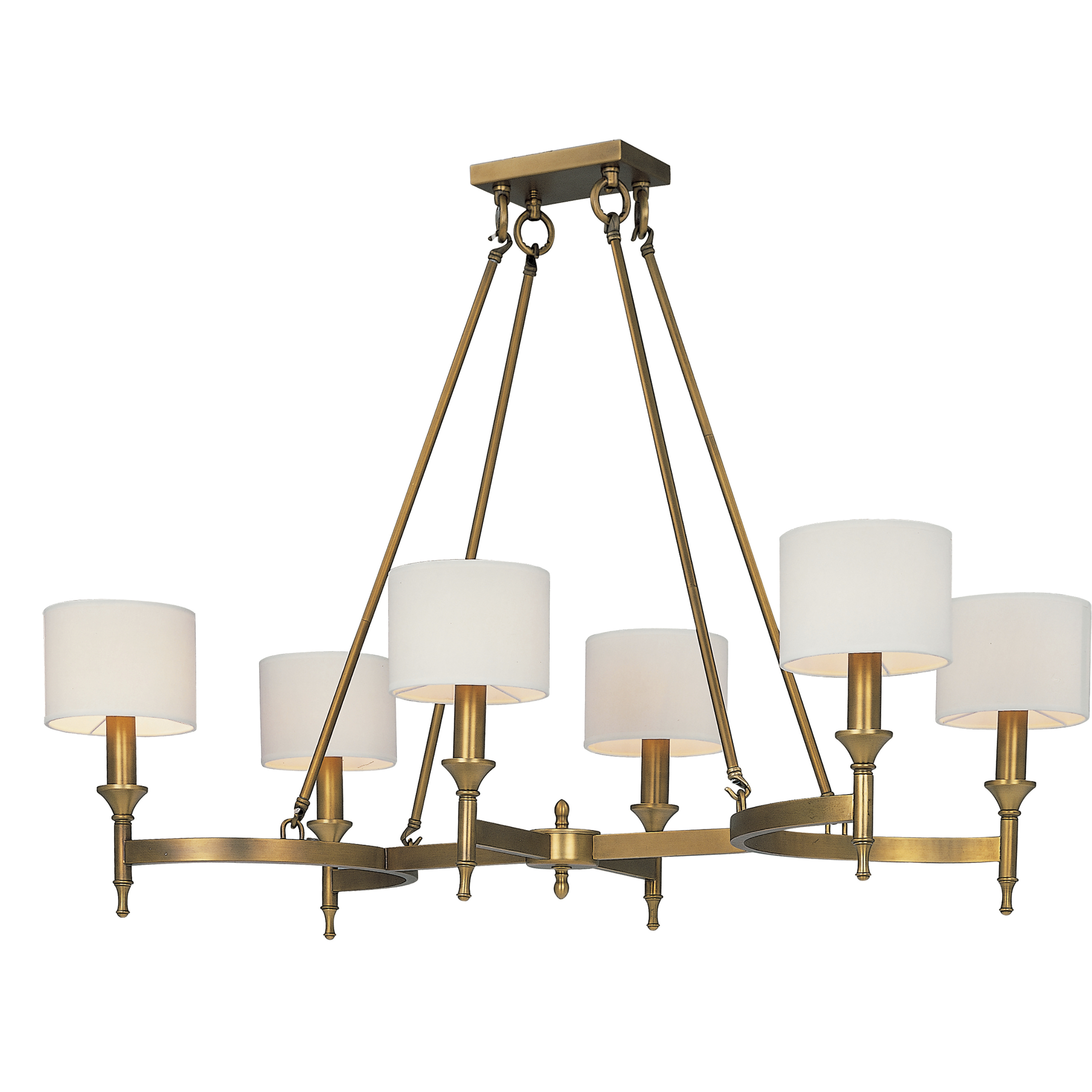 Fairmont 6 Light 22 inch Natural Aged Brass Single-Tier Chandelier Ceiling Light