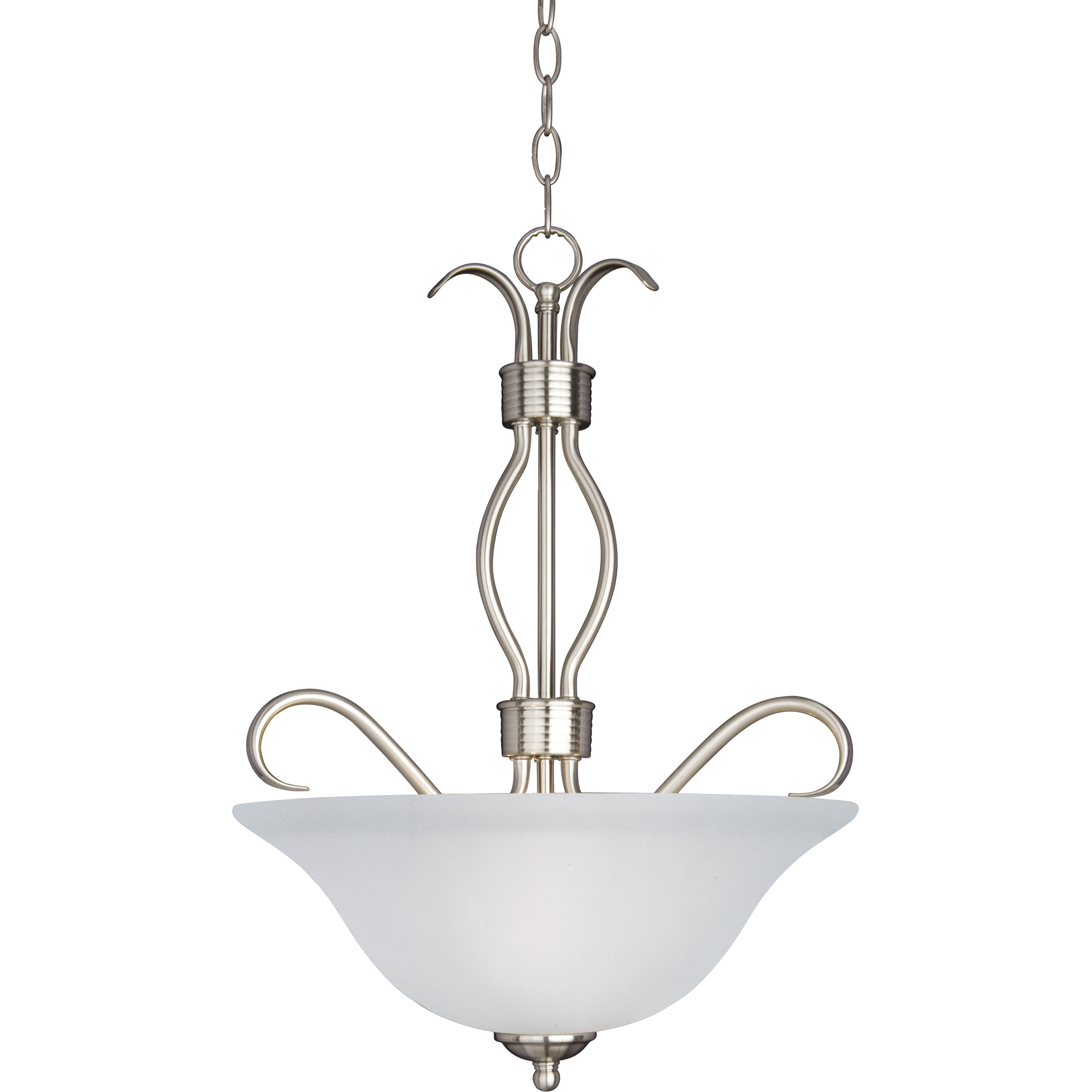 Basix 3 Light 17 inch Satin Nickel Invert Bowl Pendant Ceiling Light